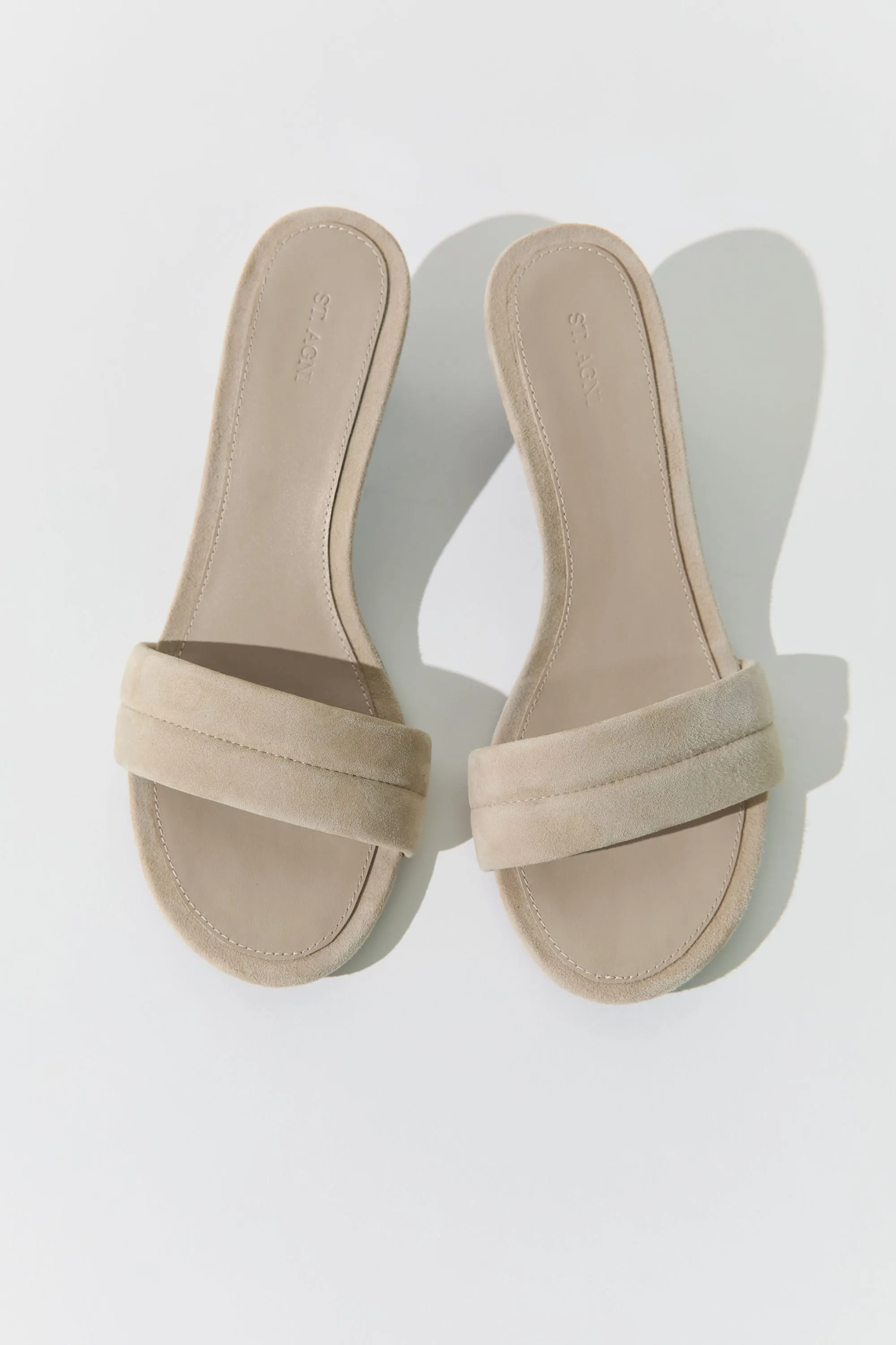 Suede Stitch Detail Heel - Rock sold by St. Agni product image thumbnail 4
