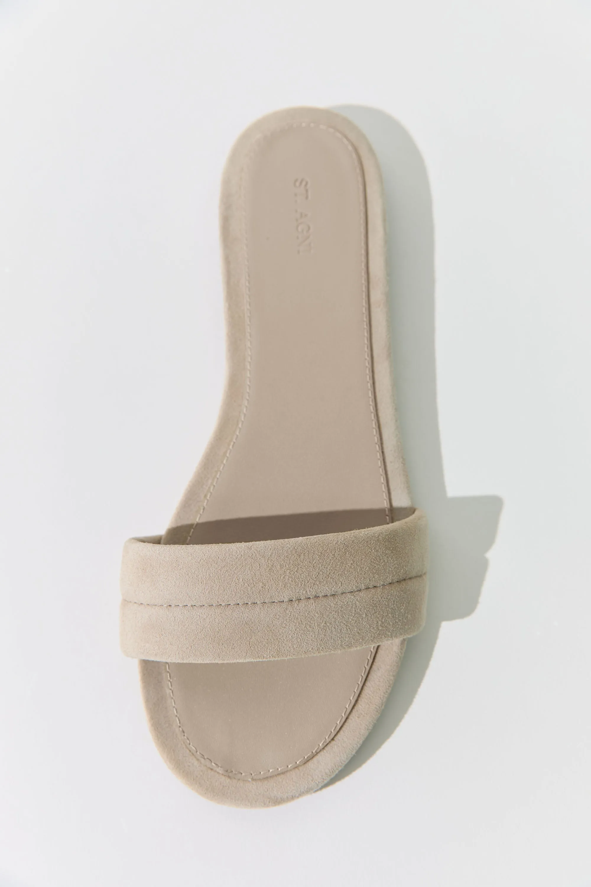 Suede Stitch Detail Slide - Rock sold by St. Agni product image thumbnail 4