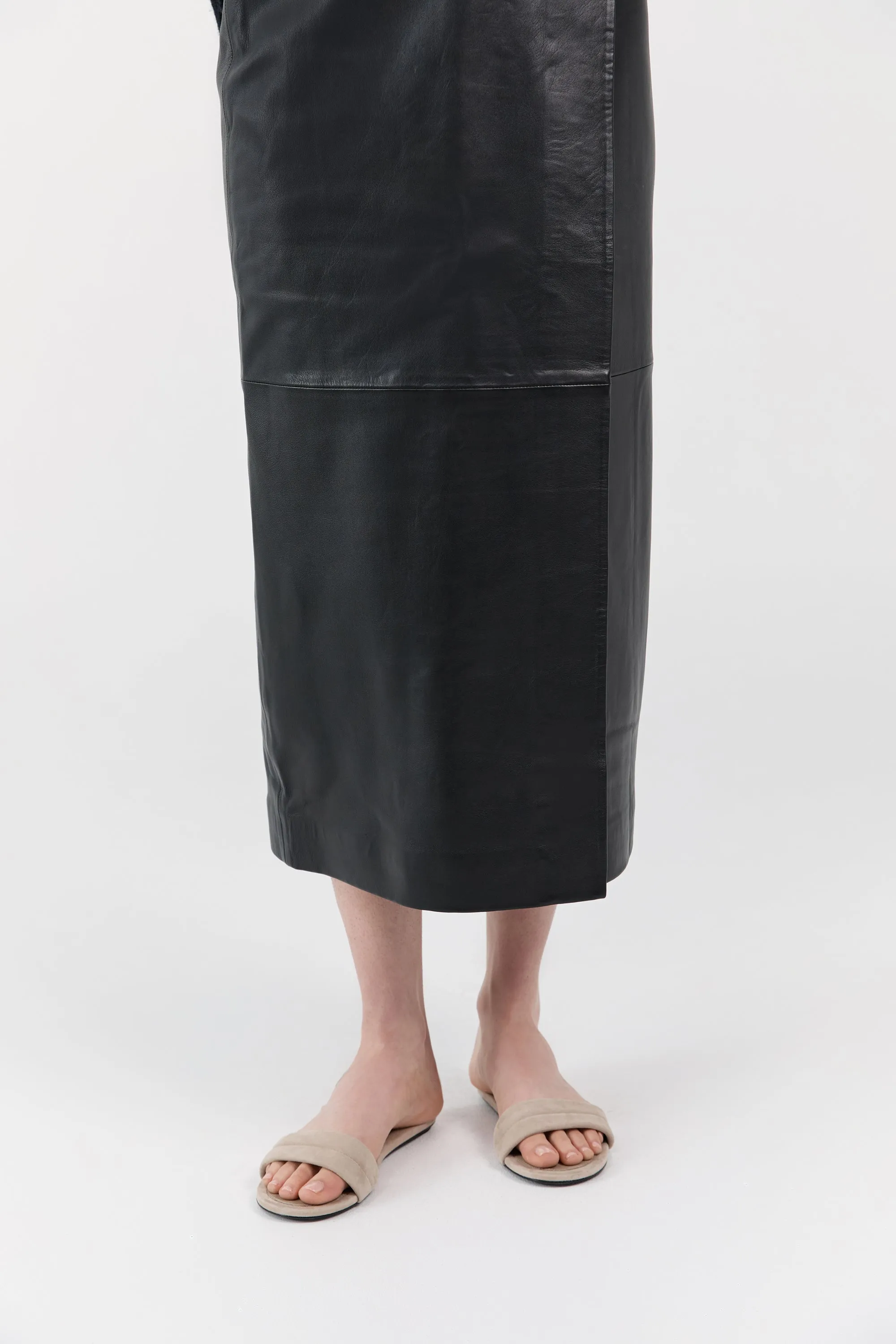 Suede Stitch Detail Slide - Rock sold by St. Agni product image thumbnail 2