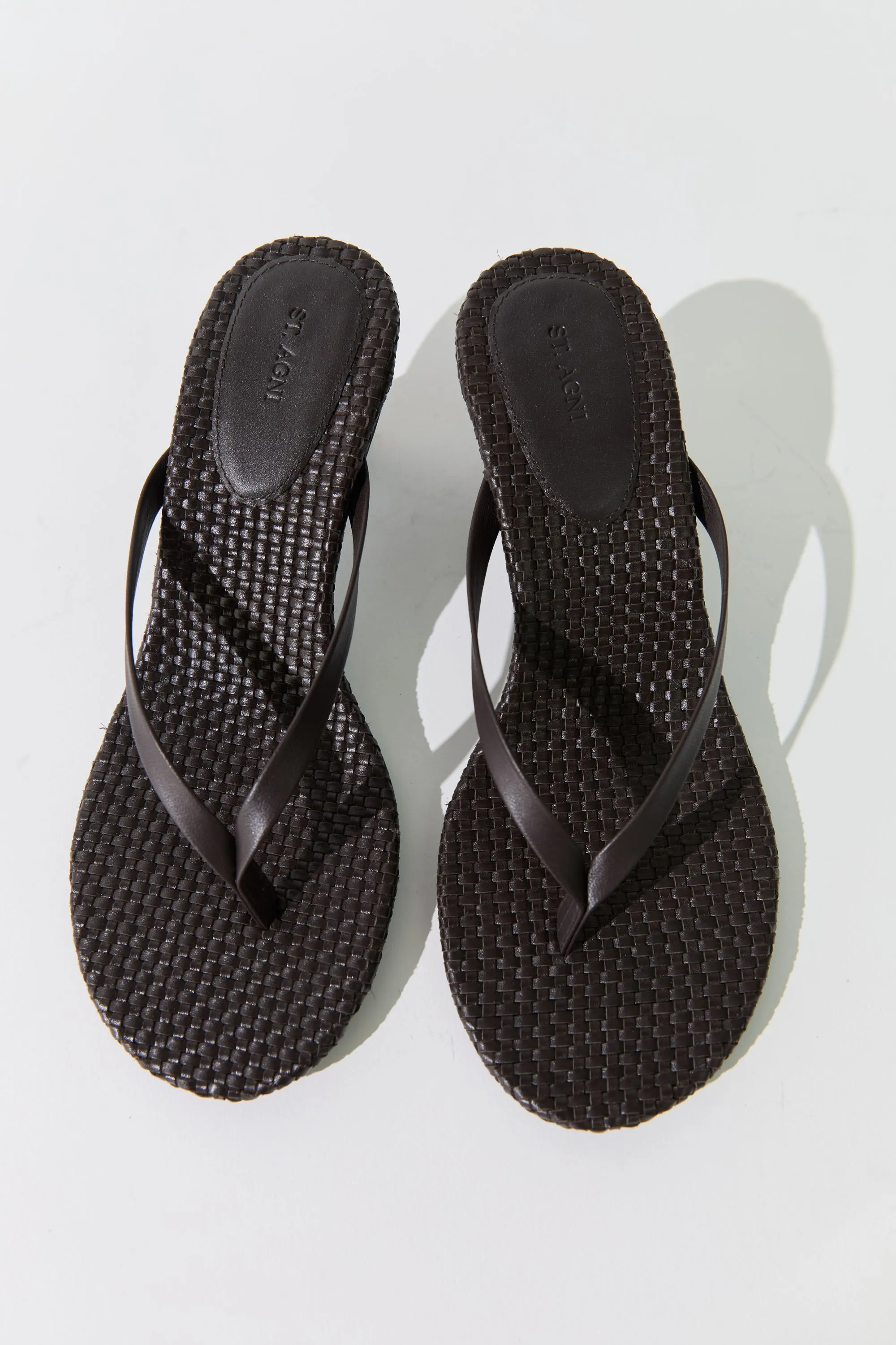 Woven Thong Heel - Coffee sold by St. Agni product image thumbnail 4