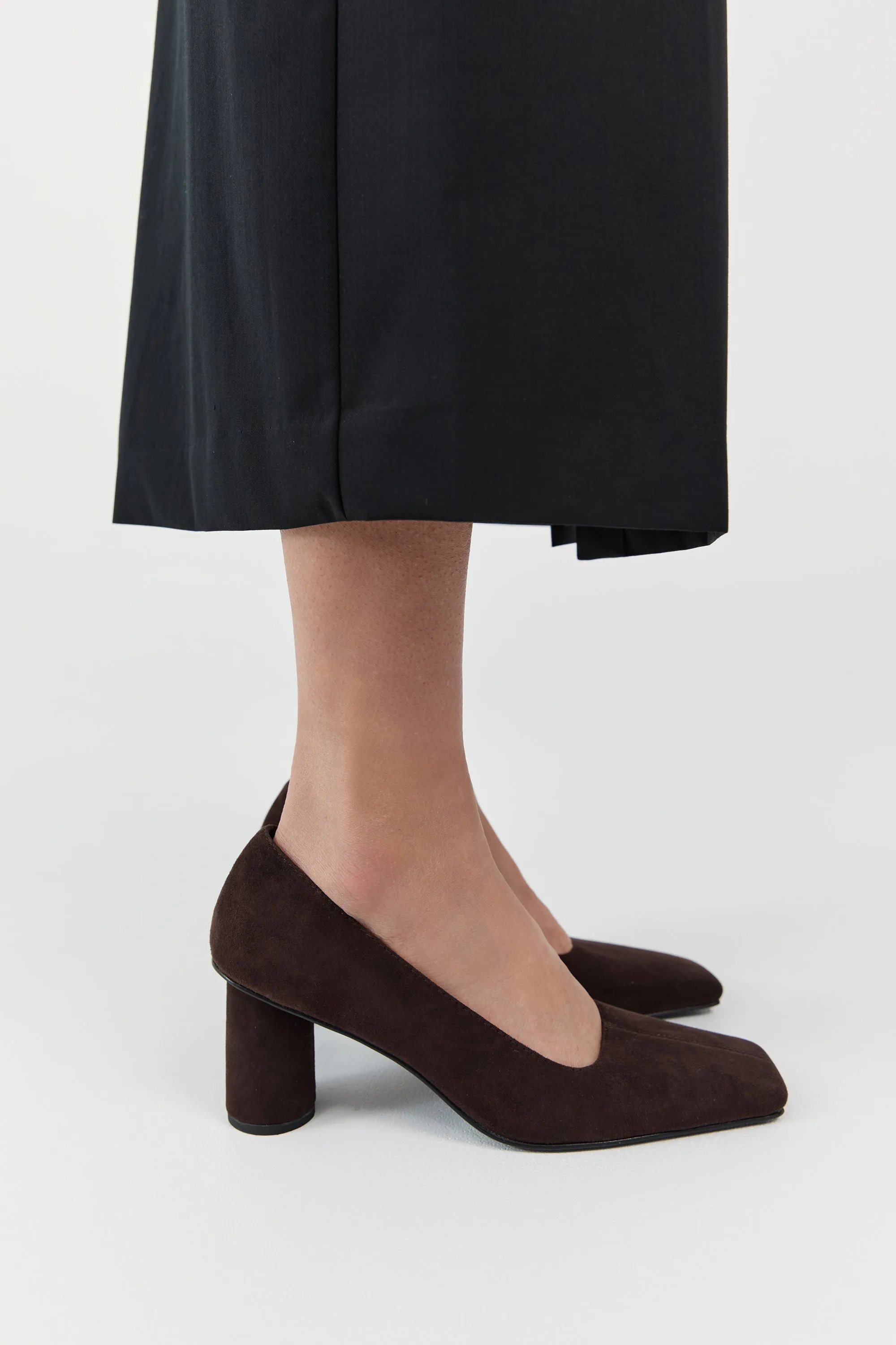 Suede Cylinder Pump - Coffee sold by St. Agni product image thumbnail 3