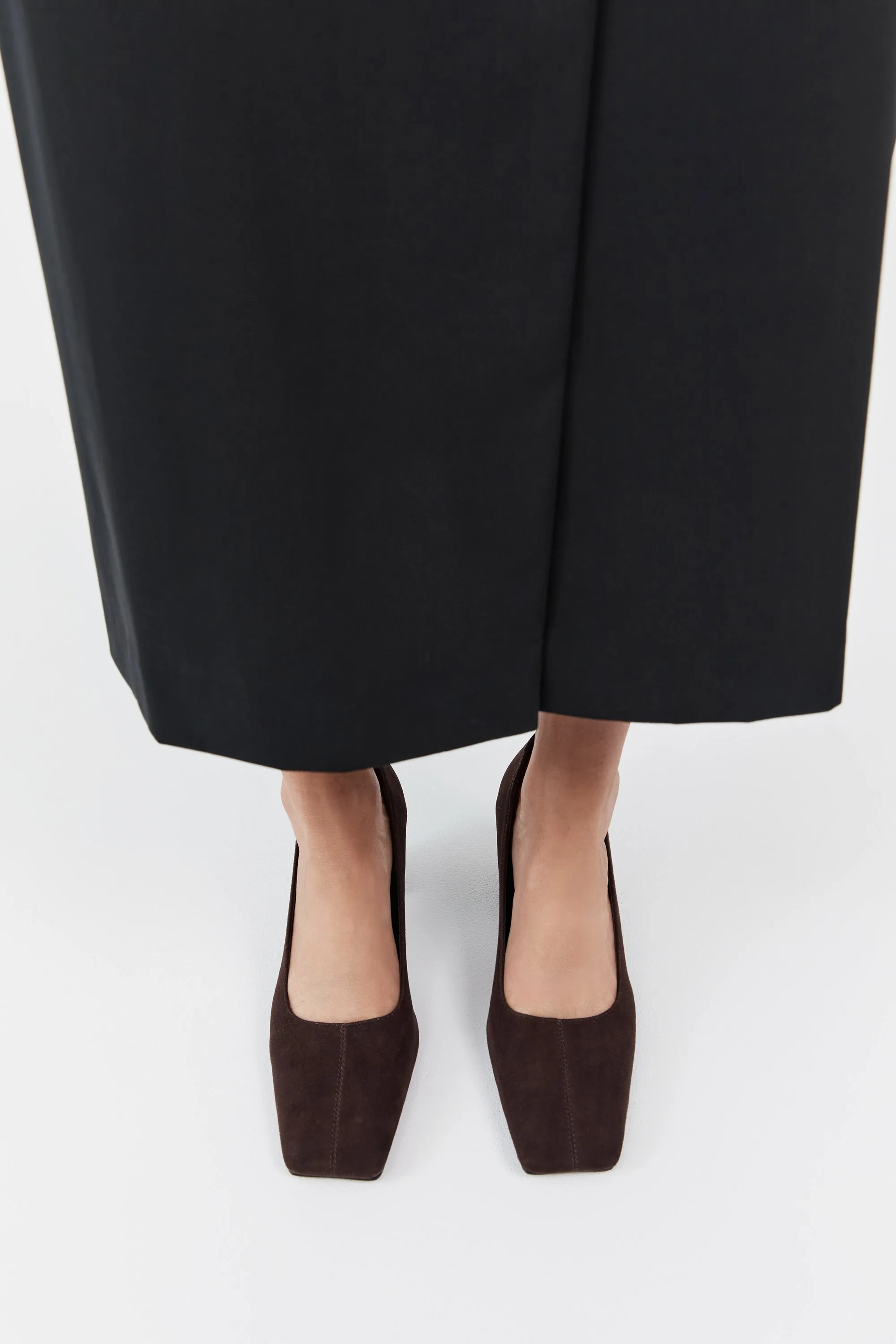 Suede Cylinder Pump - Coffee sold by St. Agni product image thumbnail 5
