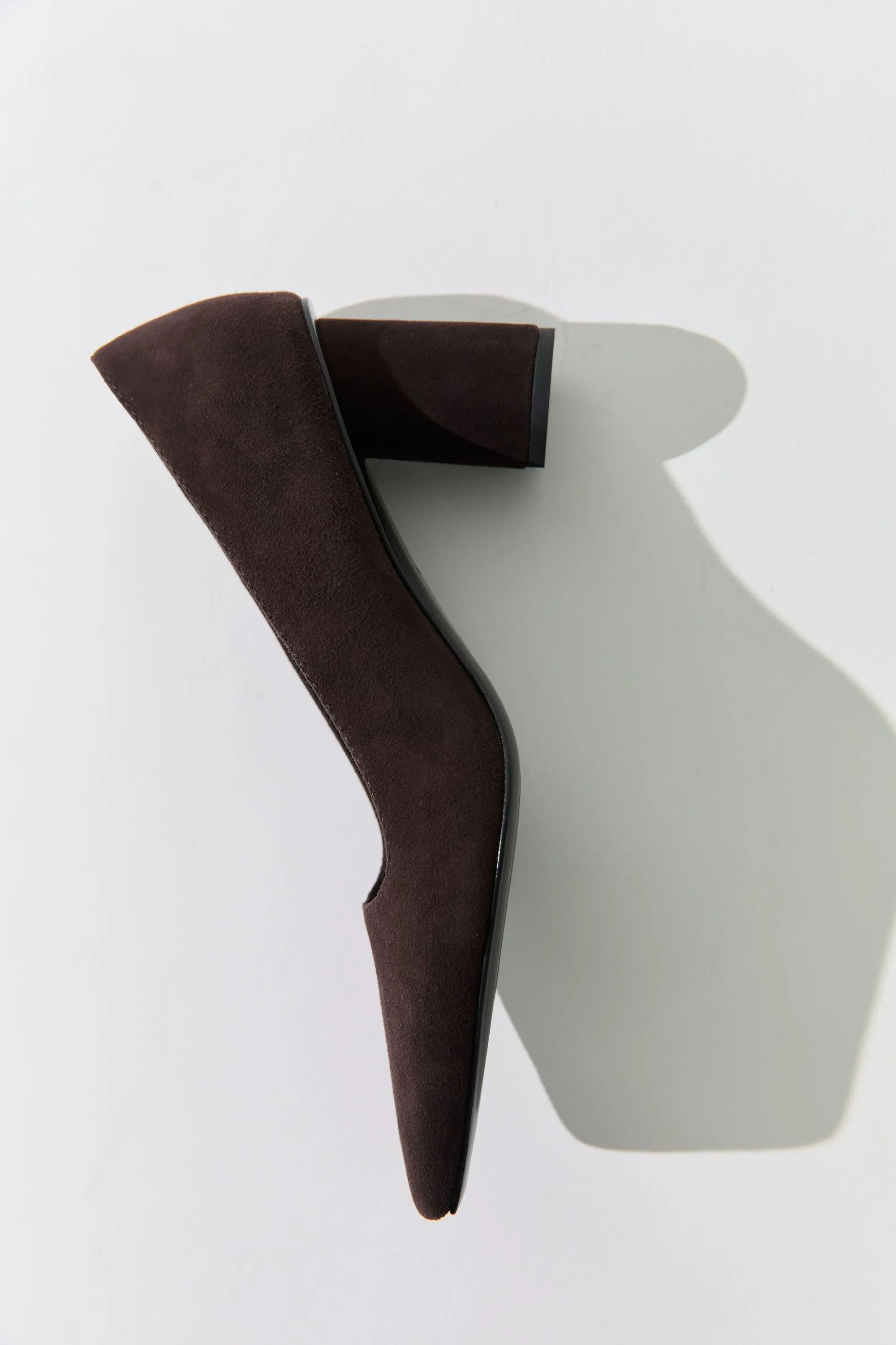 Suede Cylinder Pump - Coffee sold by St. Agni product image thumbnail 4