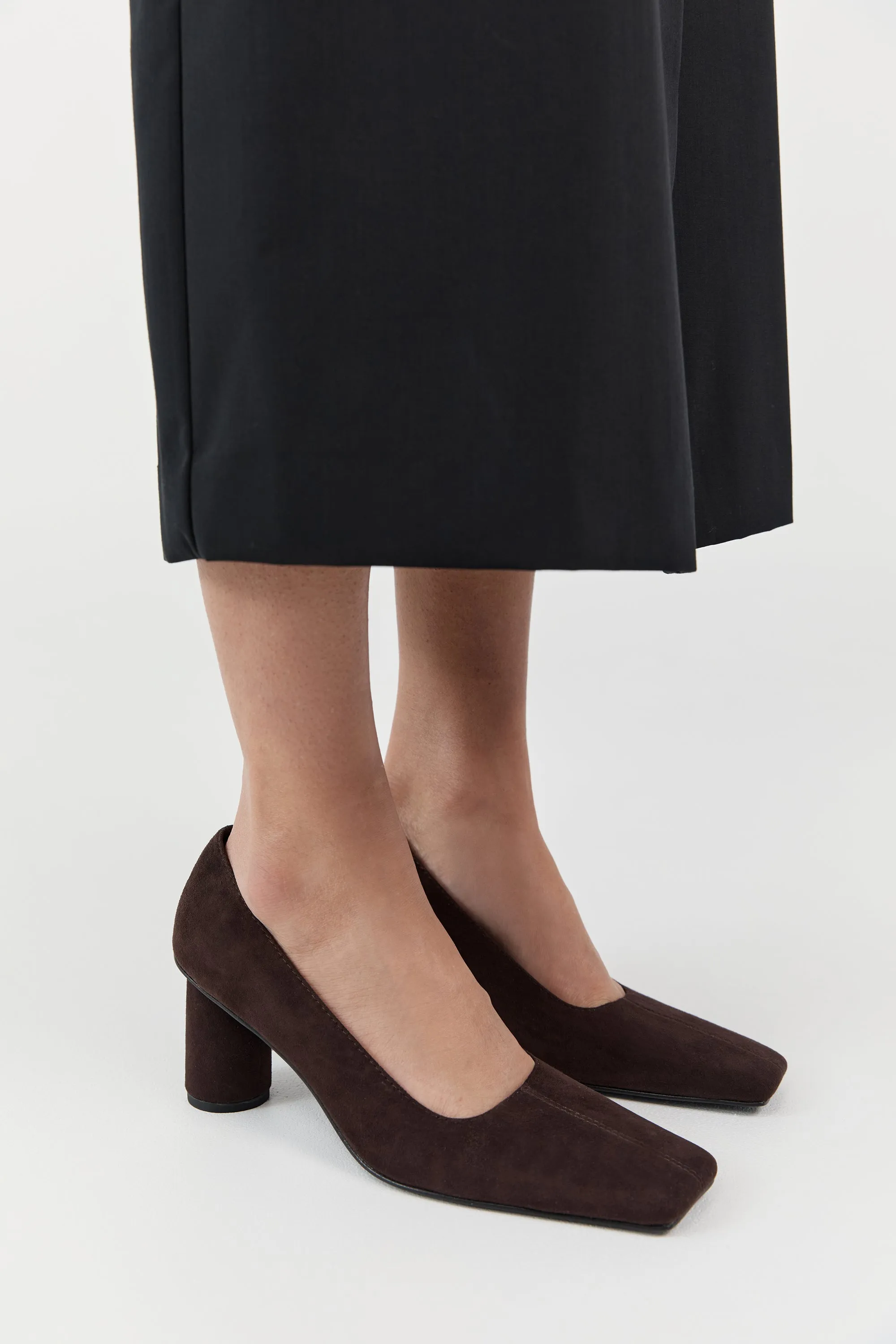 Suede Cylinder Pump - Coffee sold by St. Agni product image thumbnail 2