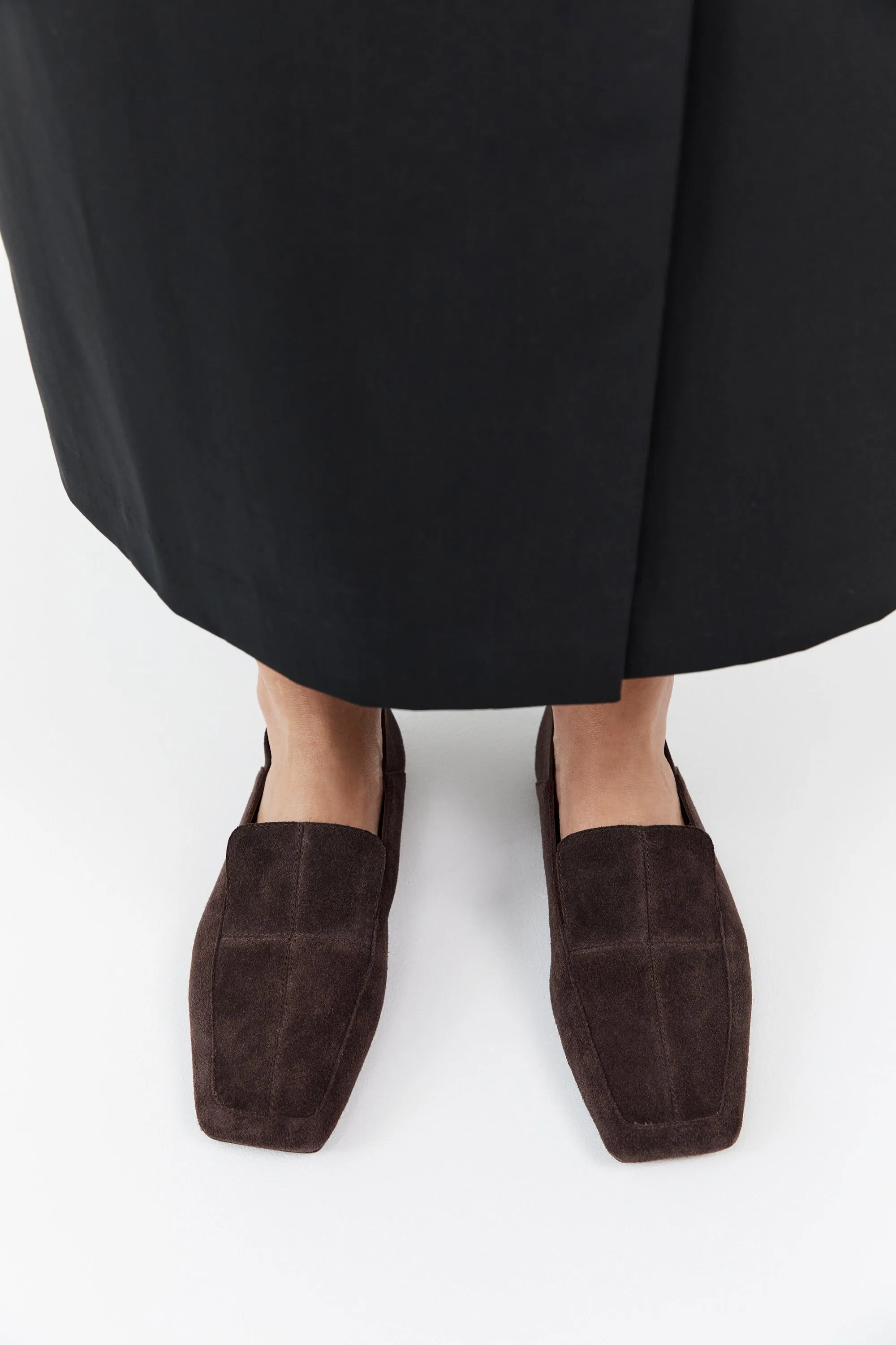 Suede Minimal Flat Loafer - Coffee sold by St. Agni product image thumbnail 5
