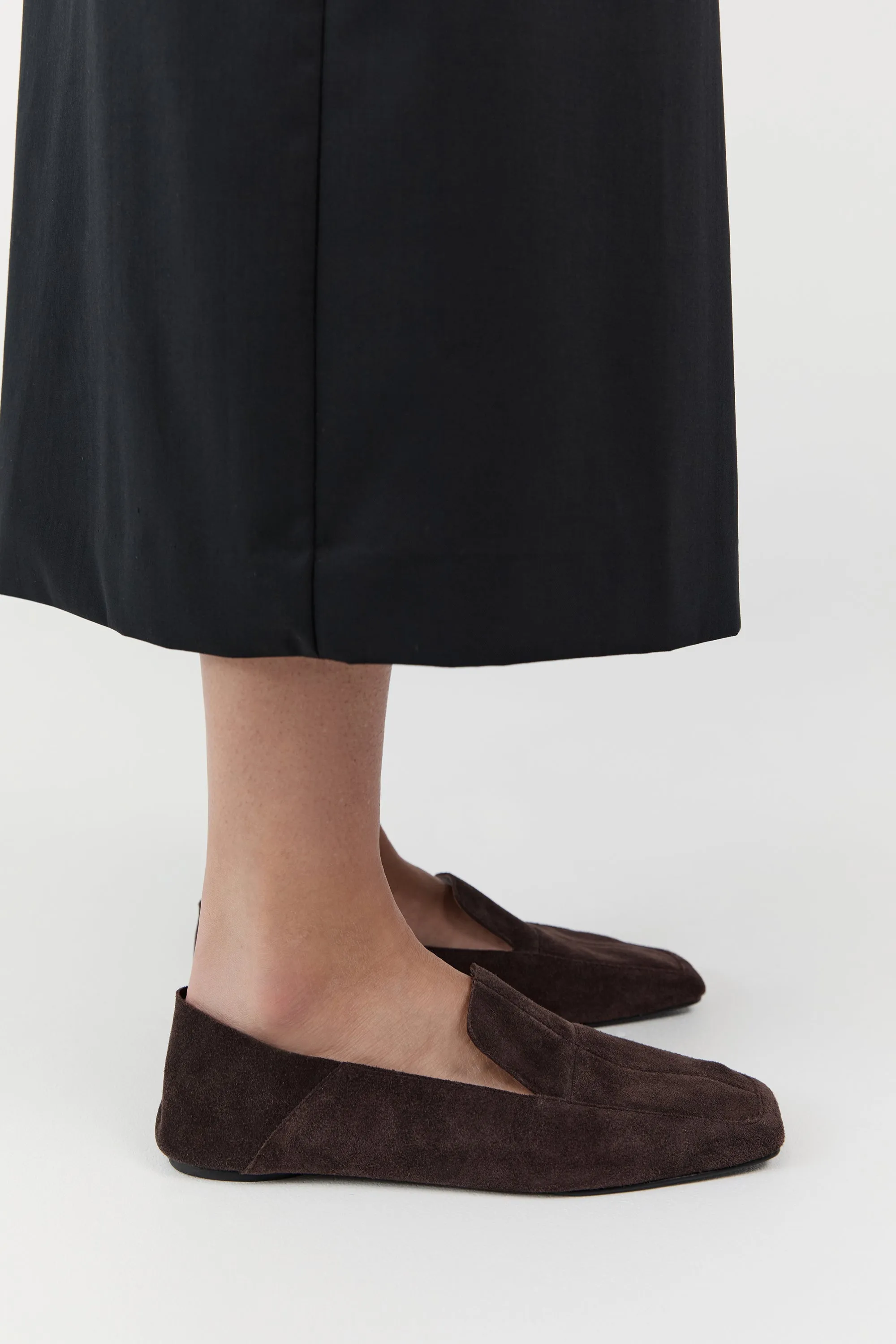 Suede Minimal Flat Loafer - Coffee sold by St. Agni product image thumbnail 3