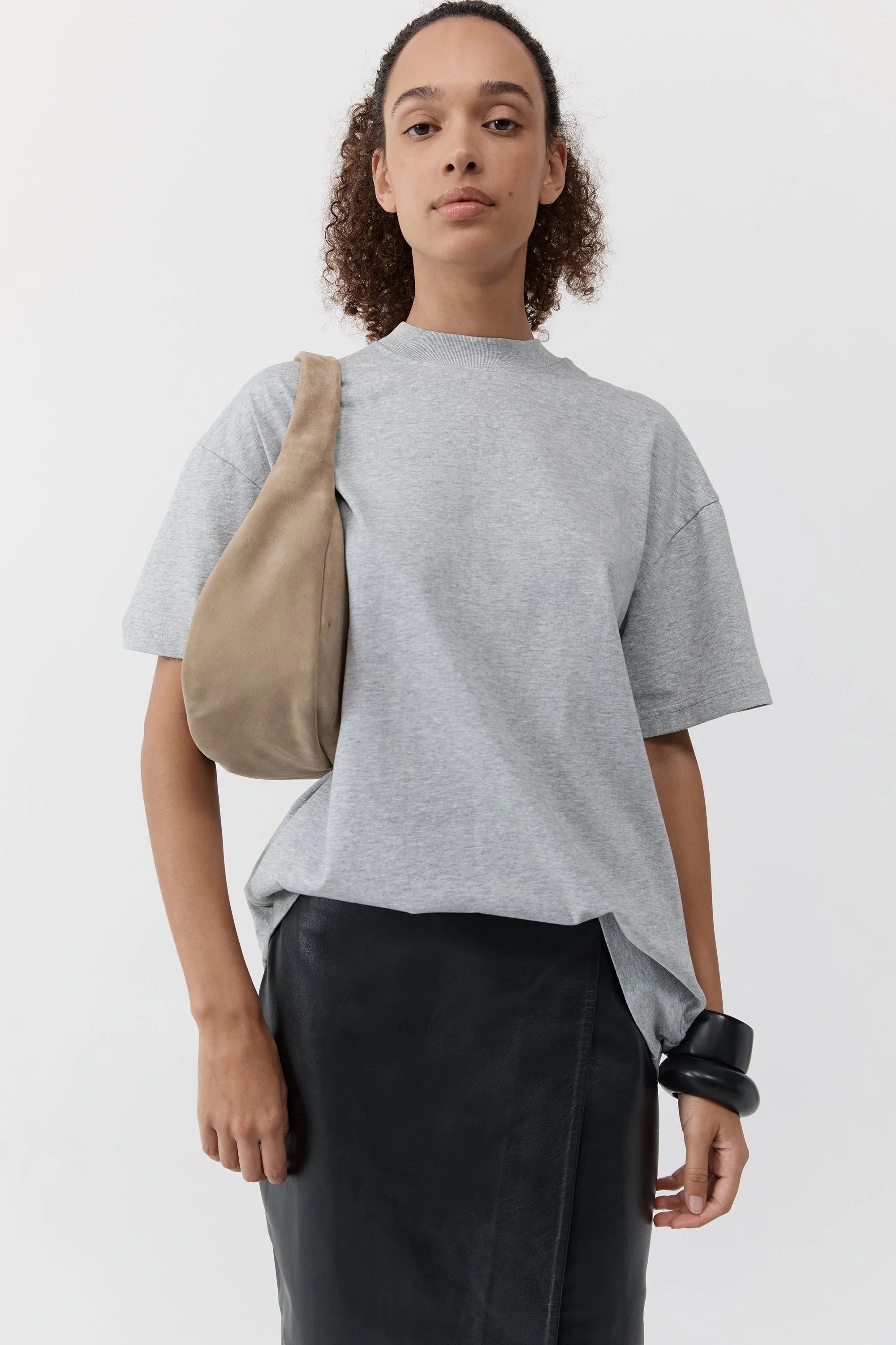 Suede Large Bon Bon Bag - Rock sold by St. Agni product image thumbnail 5