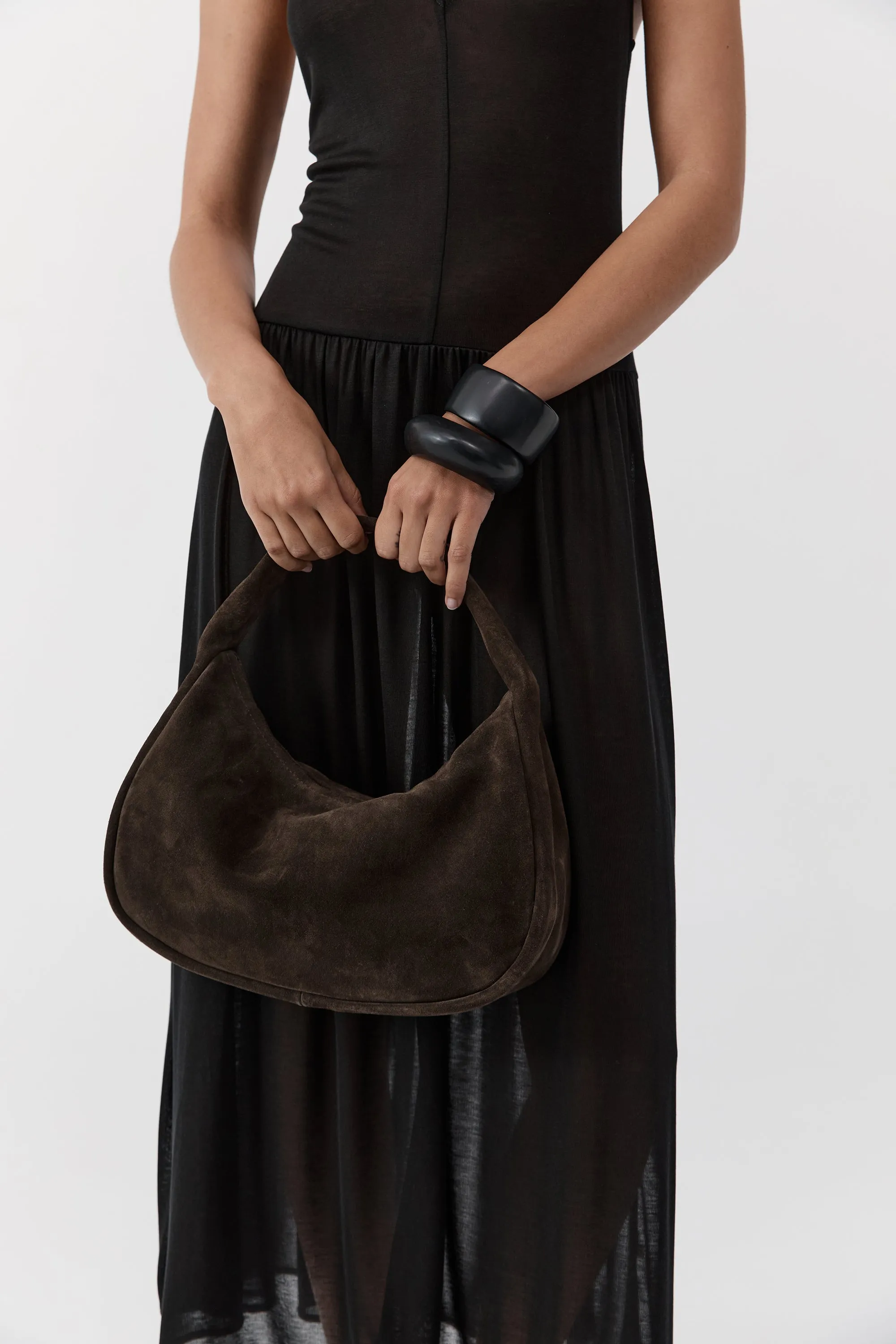 Suede Large Bon Bon Bag - Coffee sold by St. Agni product image thumbnail 3