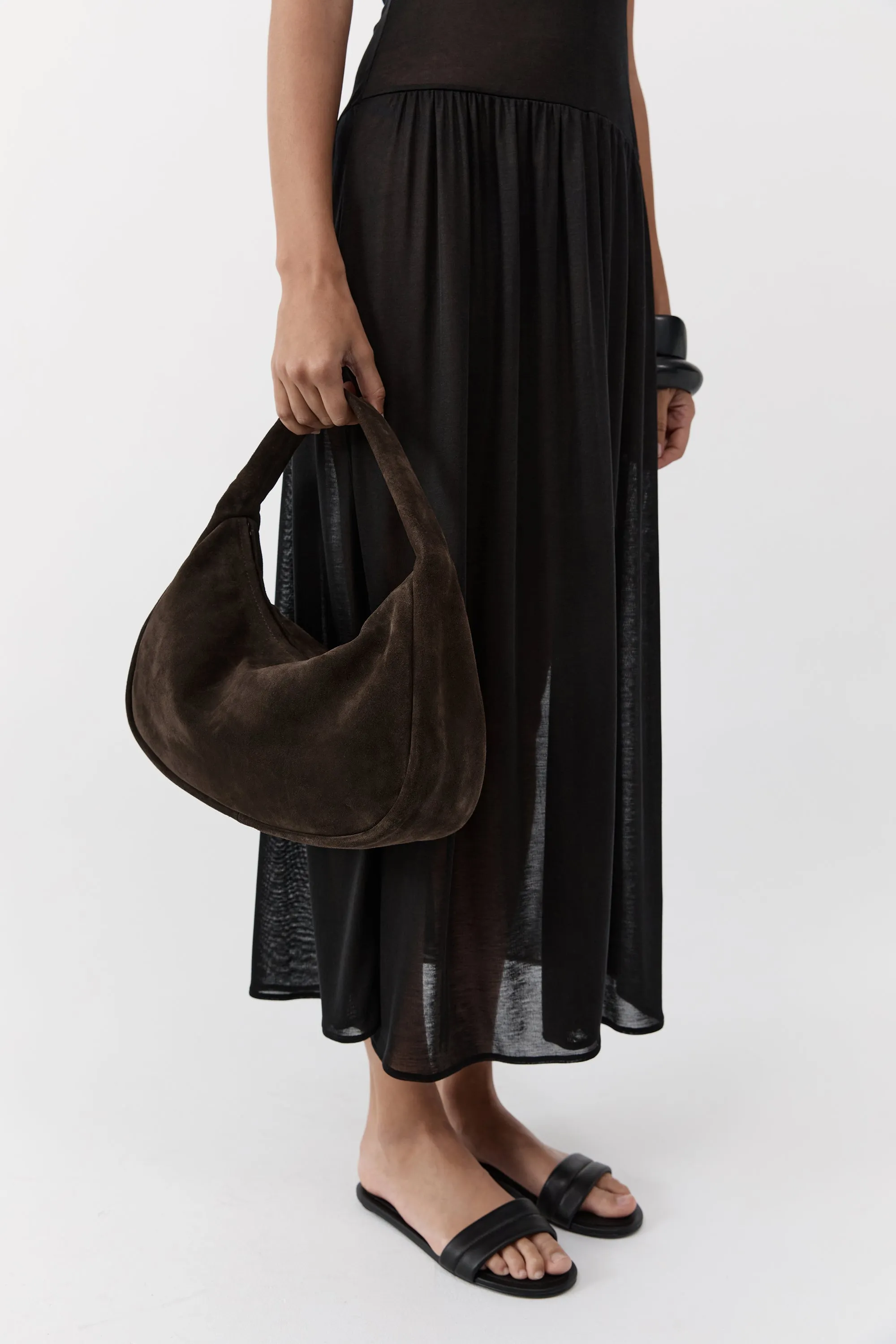 Suede Large Bon Bon Bag - Coffee sold by St. Agni product image thumbnail 2