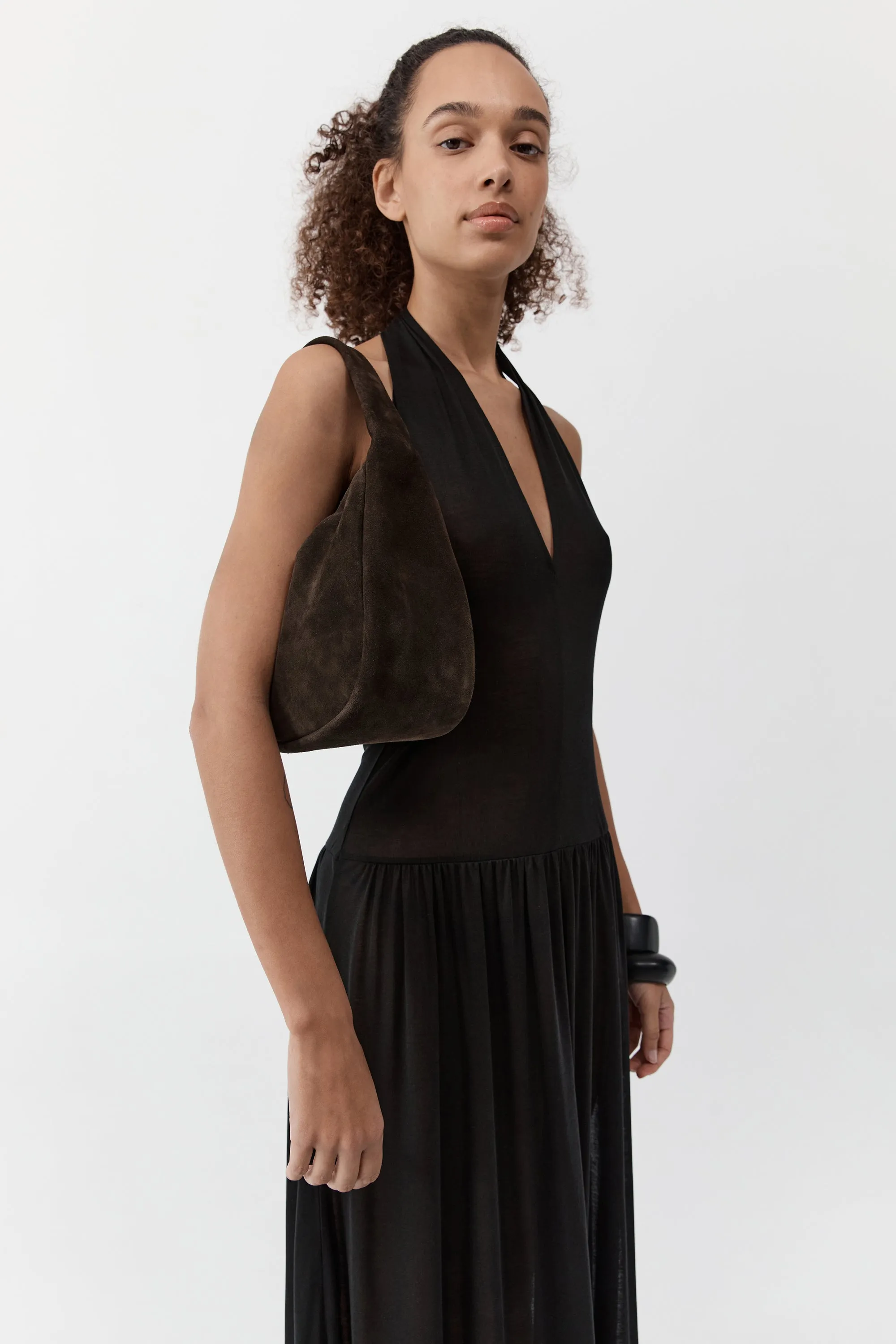 Suede Large Bon Bon Bag - Coffee sold by St. Agni product image thumbnail 5