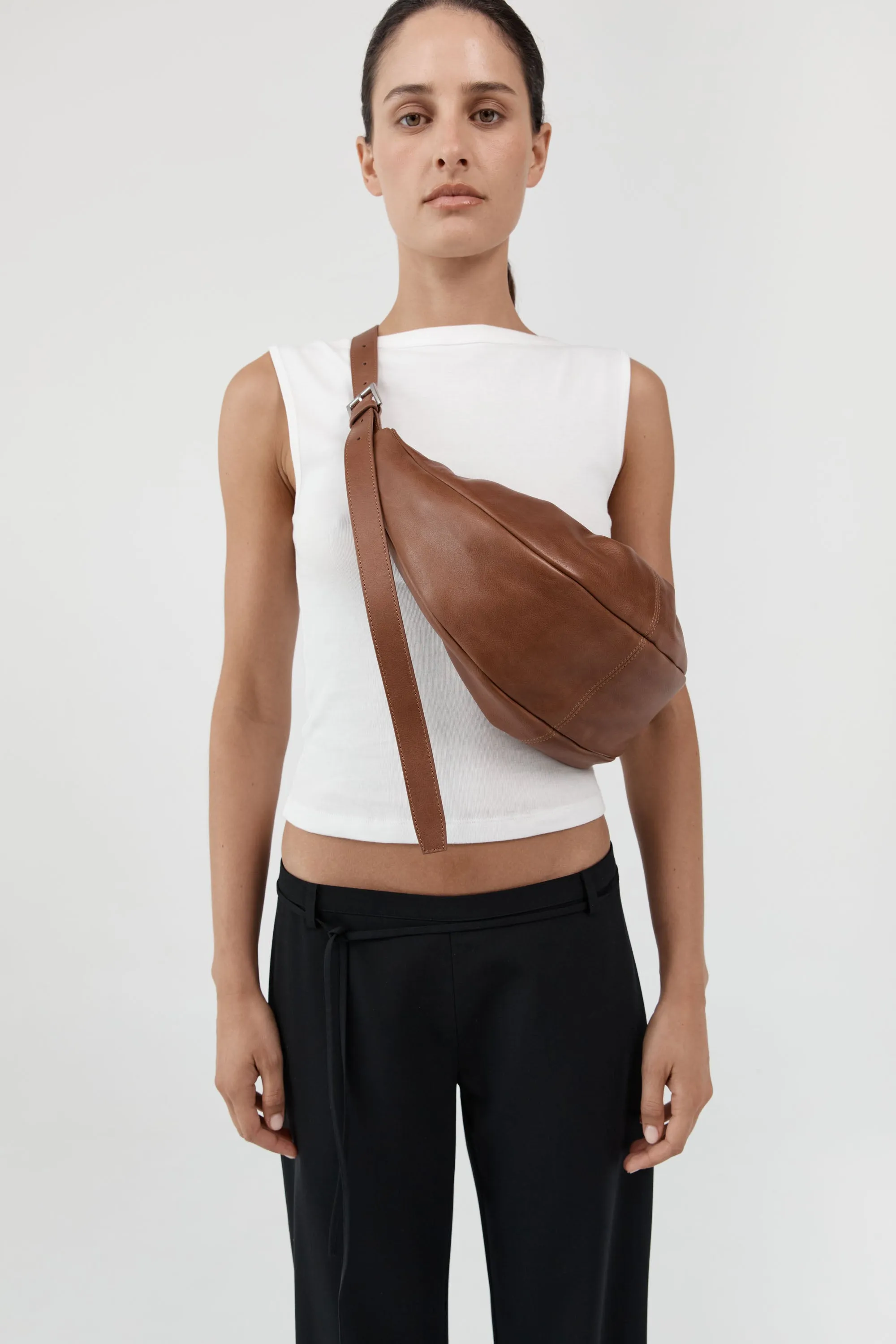 Adjustable Slim Crescent Bag - Chestnut sold by St. Agni product image thumbnail 3