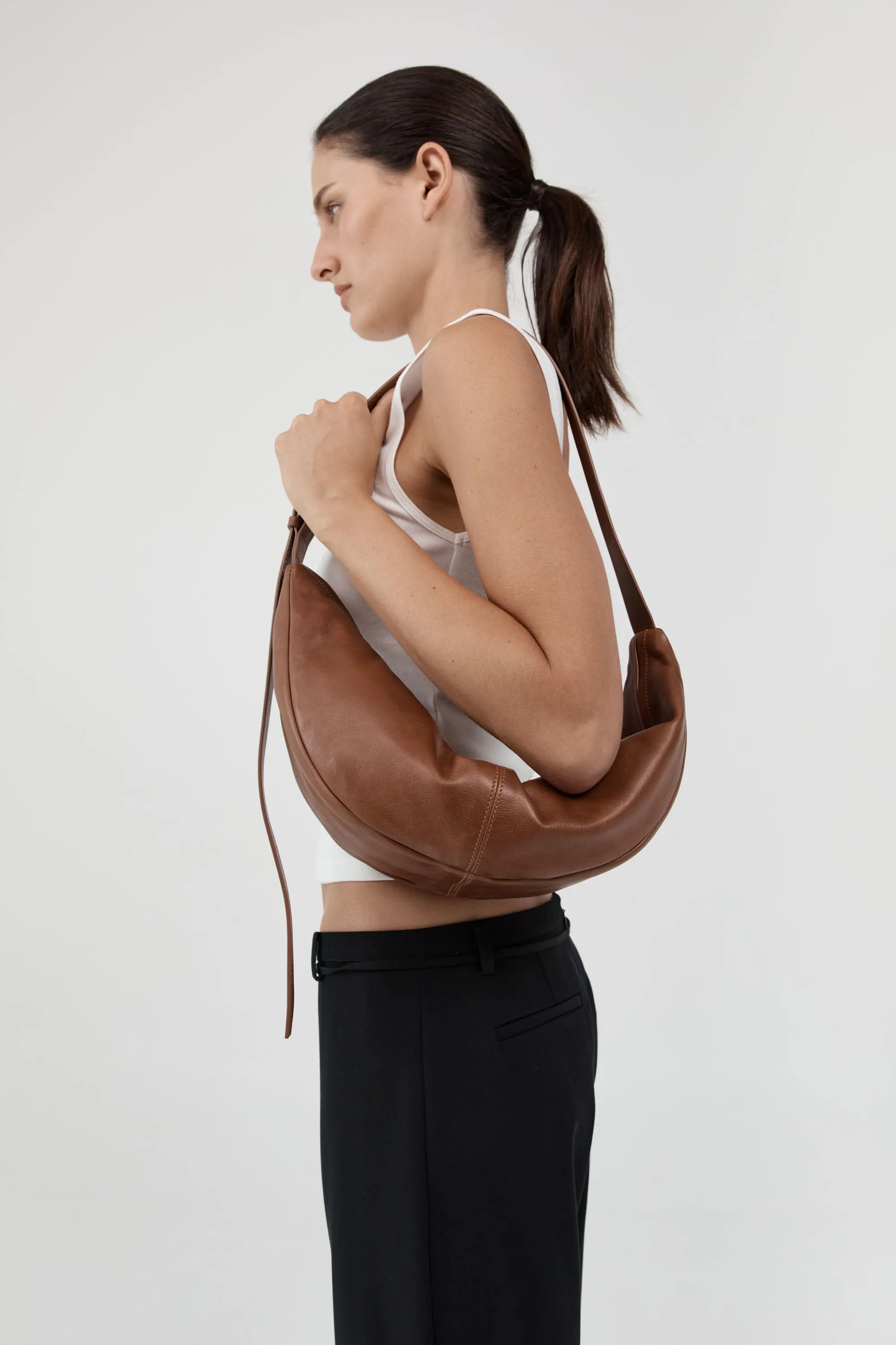 Adjustable Slim Crescent Bag - Chestnut sold by St. Agni product image thumbnail 5
