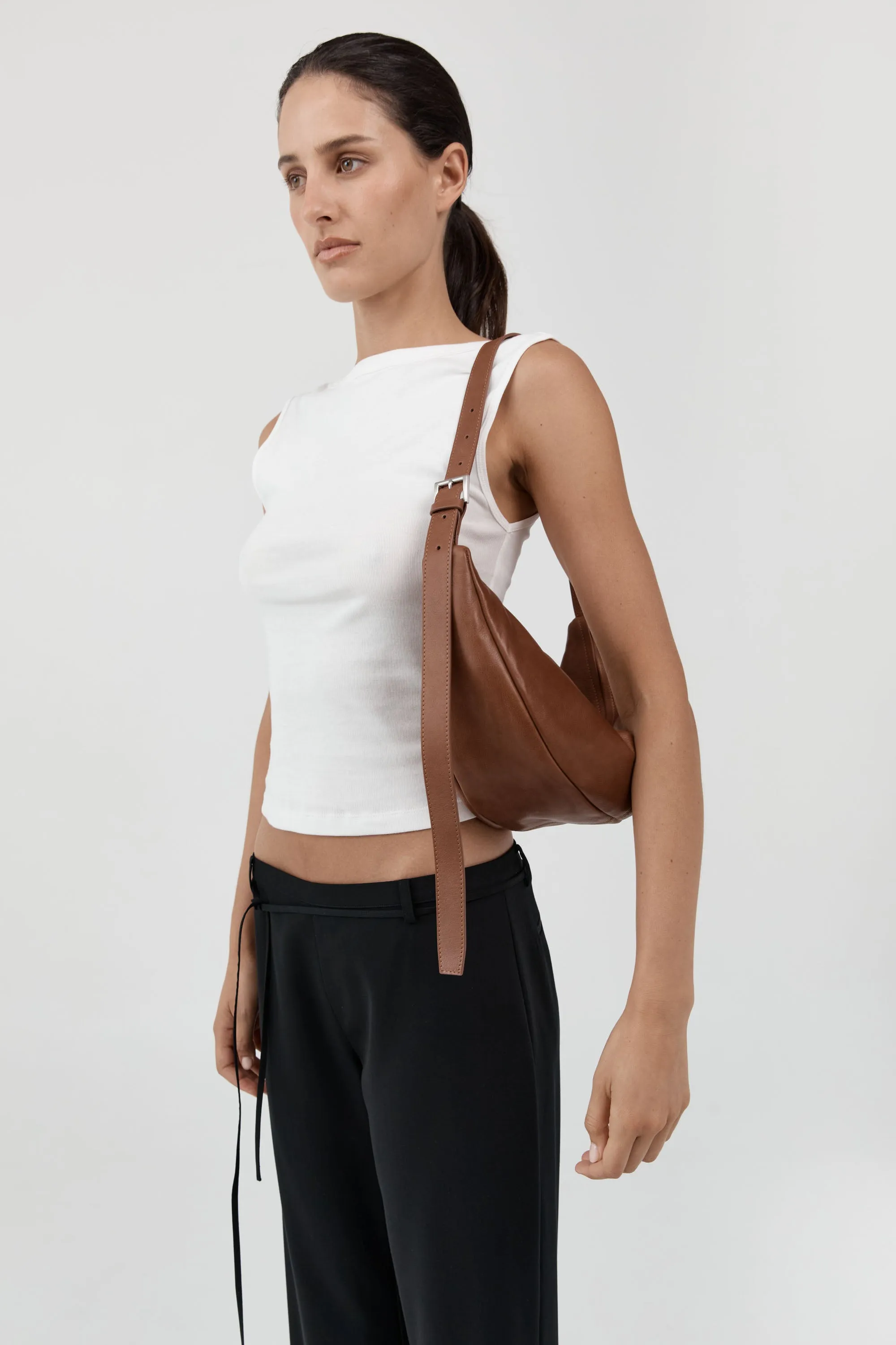 Adjustable Slim Crescent Bag - Chestnut sold by St. Agni product image thumbnail 2