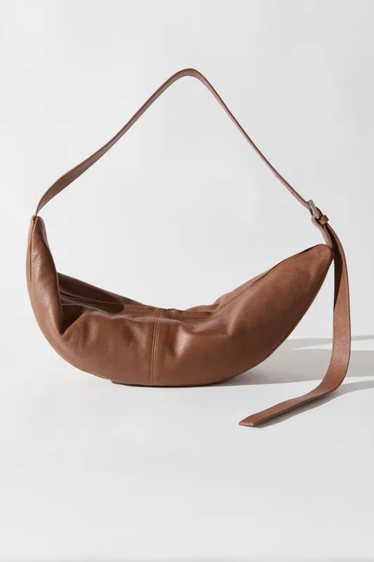 Adjustable Slim Crescent Bag - Chestnut made by St. Agni