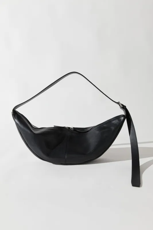 Adjustable Slim Crescent Bag - Black made by St. Agni