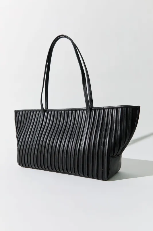 Linea Stitch Bateau Tote - Black made by St. Agni