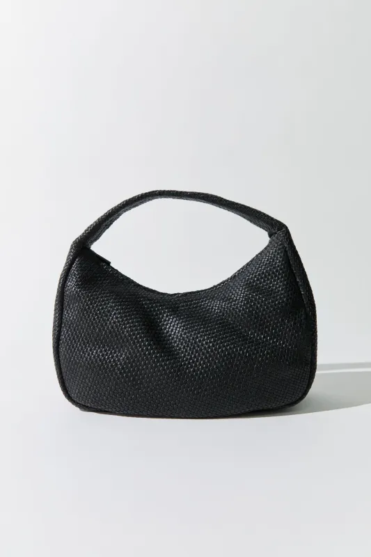 Woven Large Bon Bon Bag - Black made by St. Agni