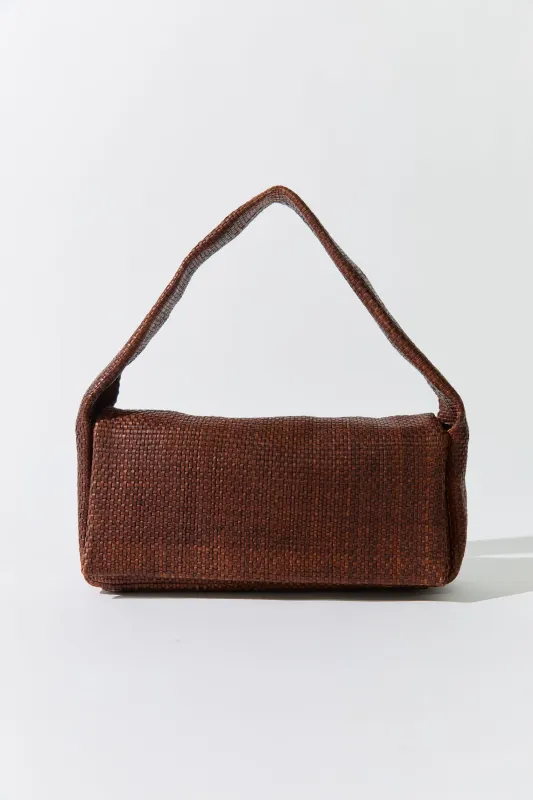Woven Slim Satchel - Chestnut made by St. Agni