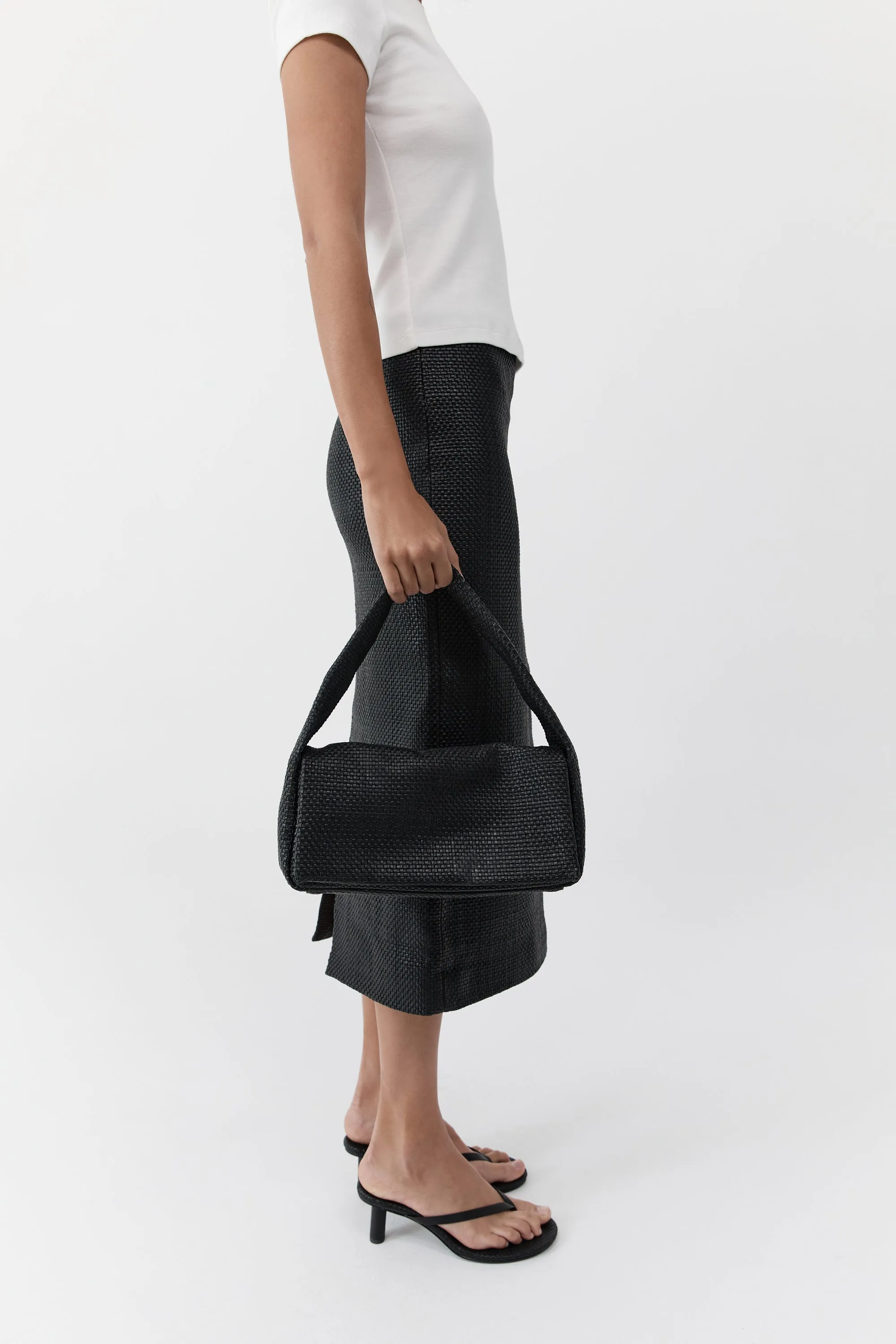 Woven Slim Satchel - Black sold by St. Agni product image thumbnail 4