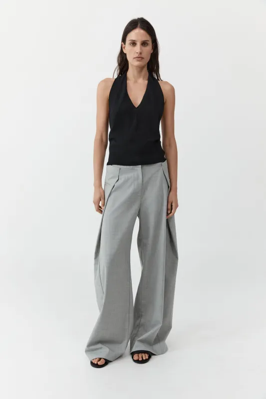 Fine Merino Halter Top - Black made by St. Agni