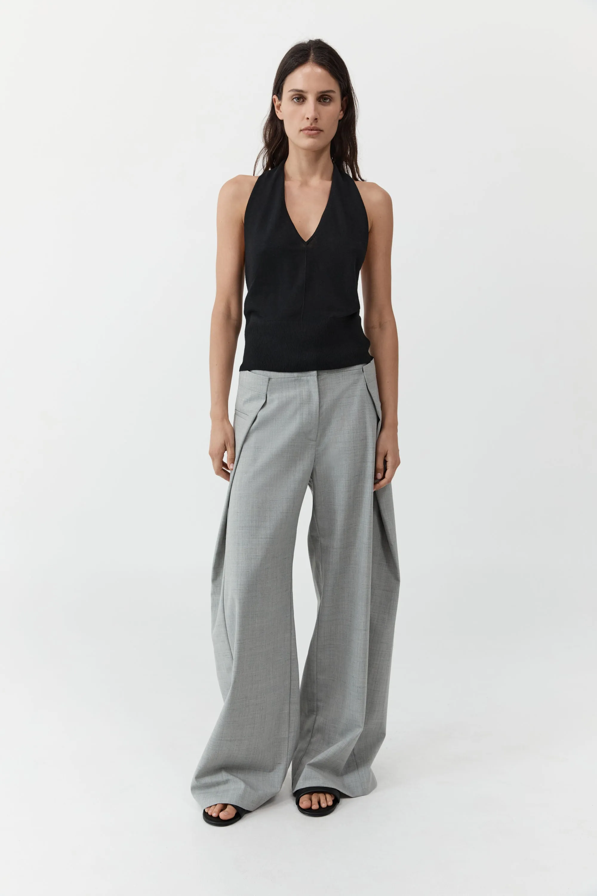 Fine Merino Halter Top - Black sold by St. Agni