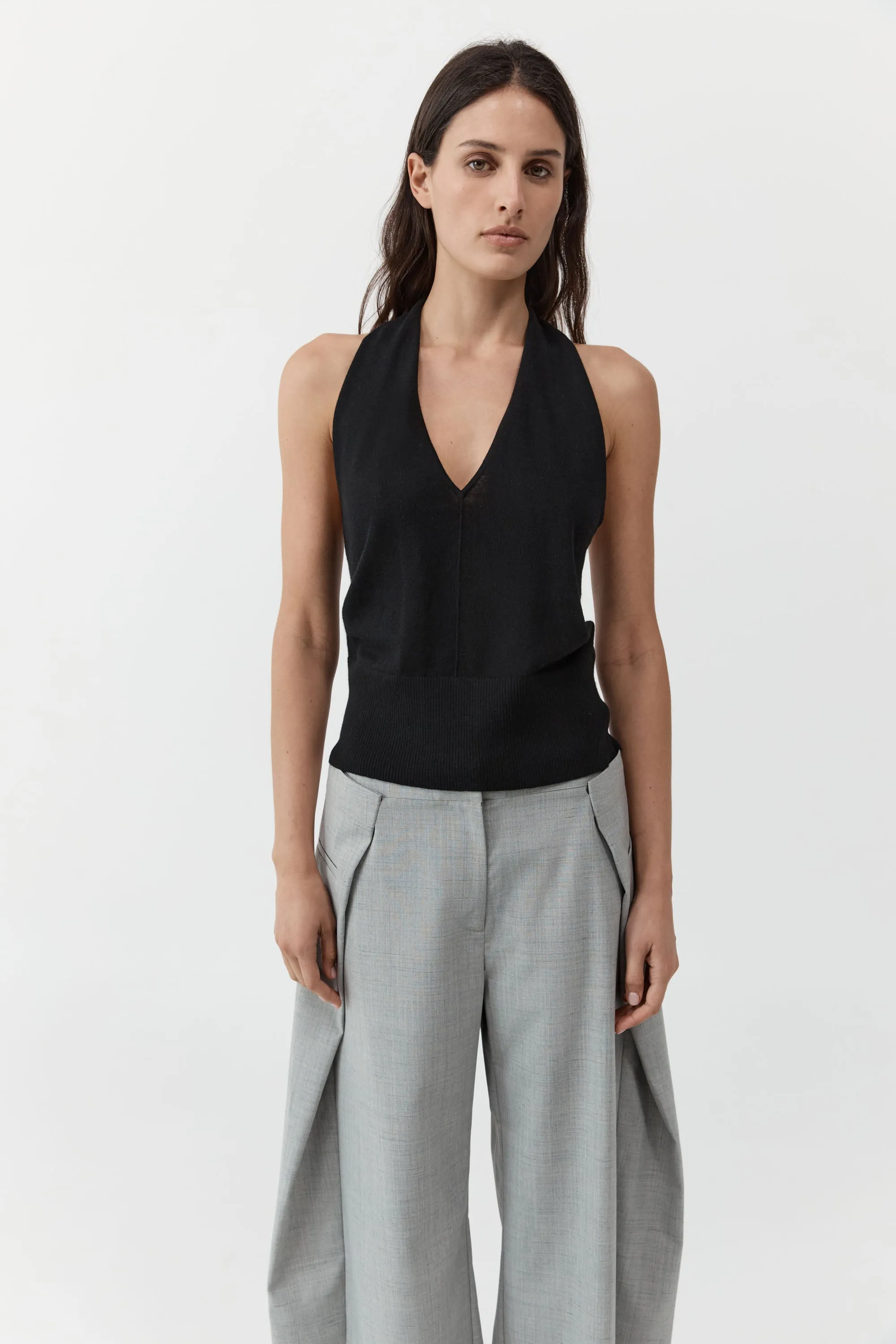 Fine Merino Halter Top - Black sold by St. Agni product image thumbnail 2