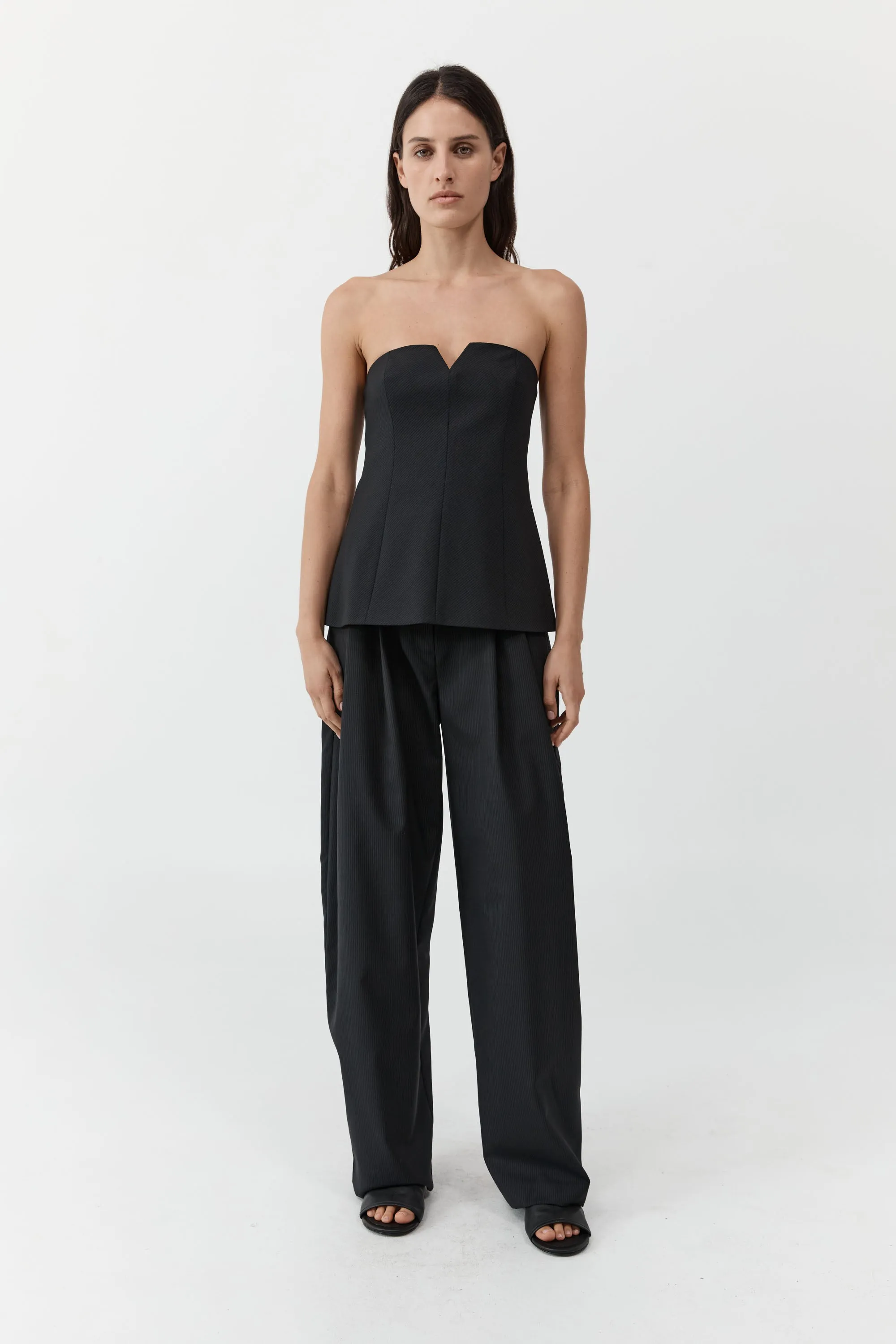 Wool Pinstripe Pocket Pants - Fine Pinstripe sold by St. Agni product image thumbnail 2