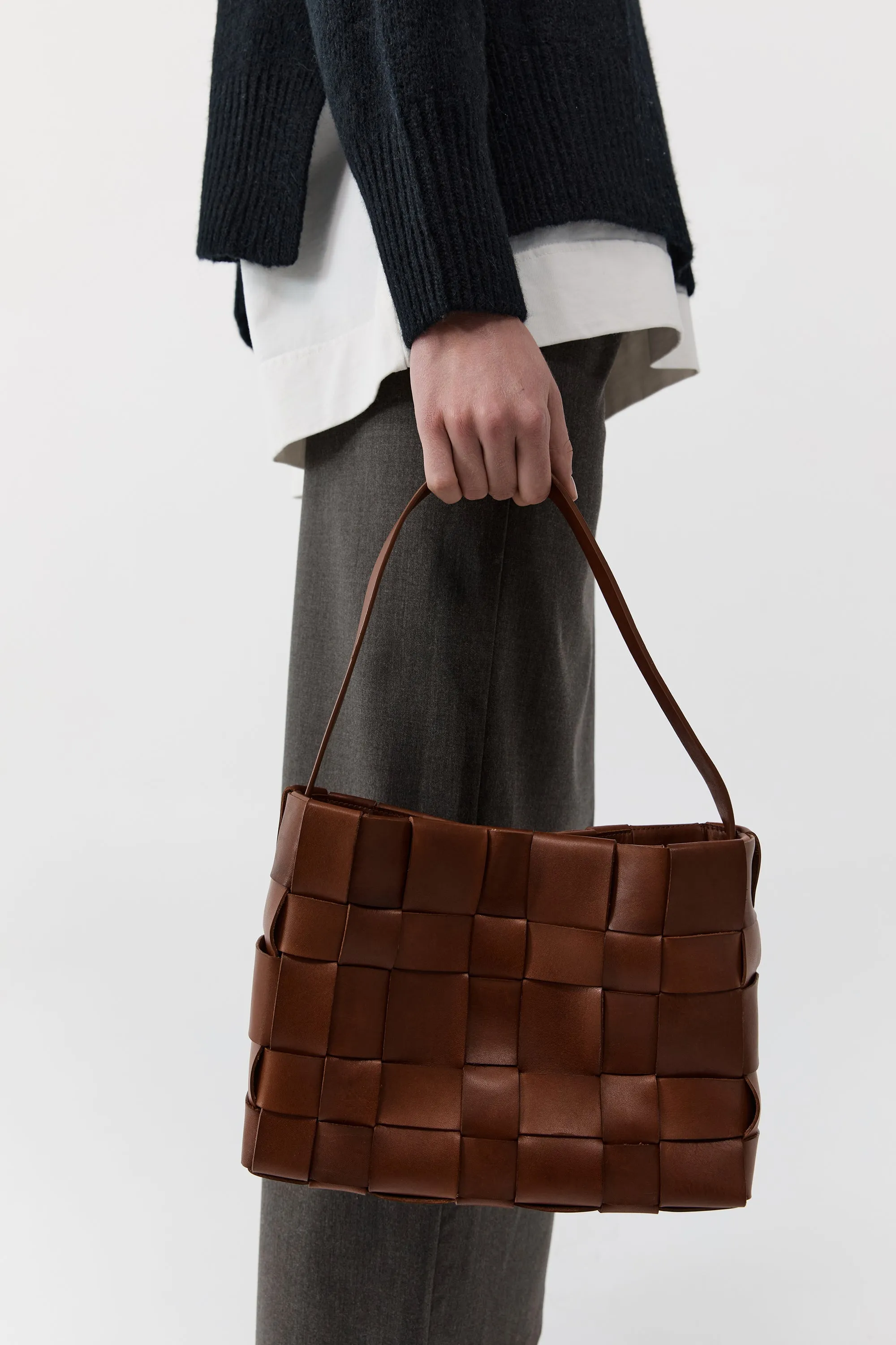 Woven Mini Tote - Chestnut sold by St. Agni