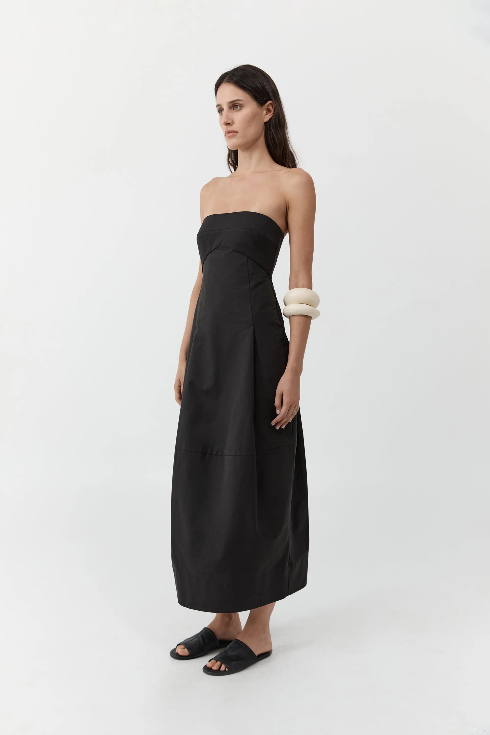 Canvas Pleat Cocoon Dress - Black sold by St. Agni product image thumbnail 2