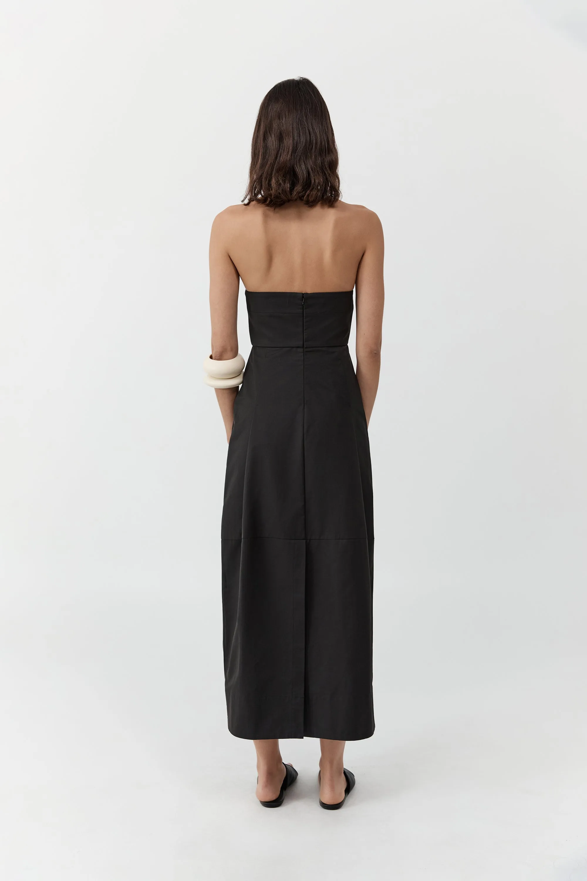 Canvas Pleat Cocoon Dress - Black sold by St. Agni product image thumbnail 3