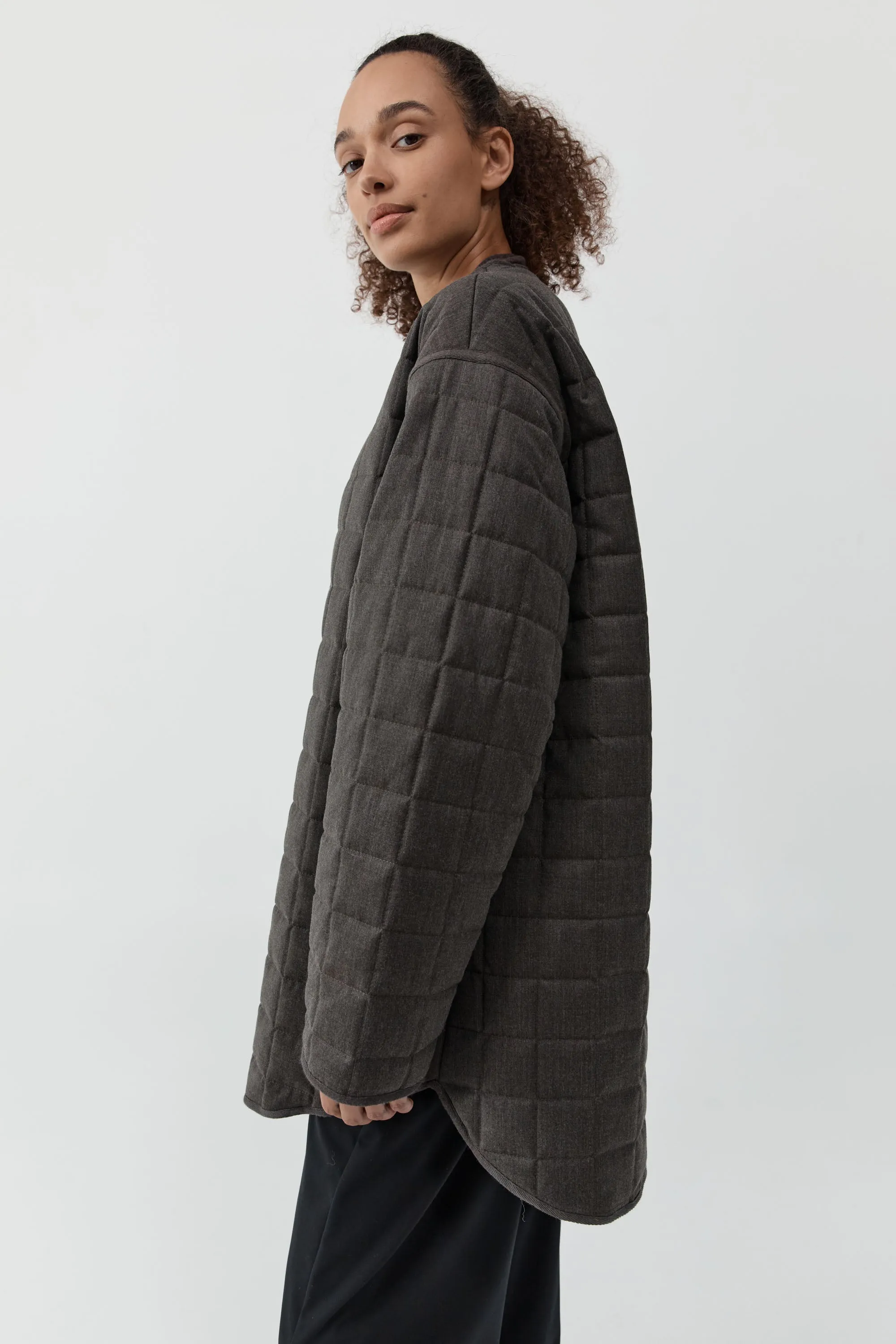 Wool Stitched Pillow Jacket - Mulch sold by St. Agni product image thumbnail 3