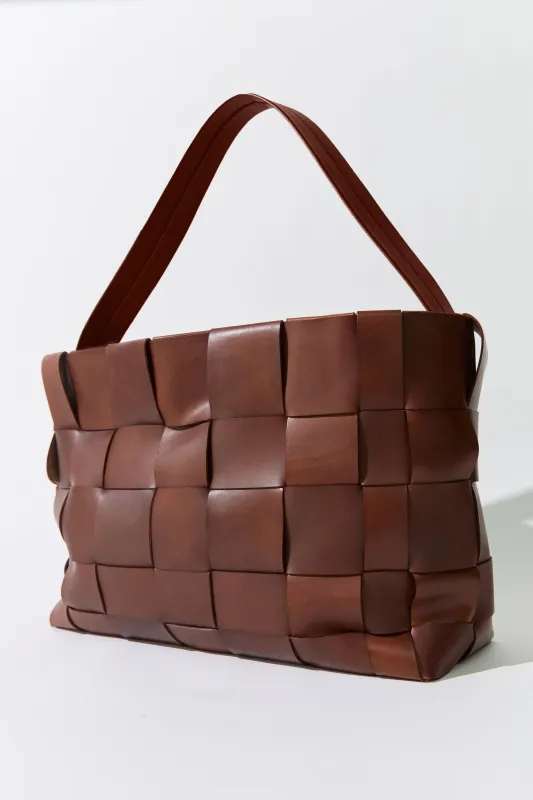 Woven Large Tote - Chestnut made by St. Agni