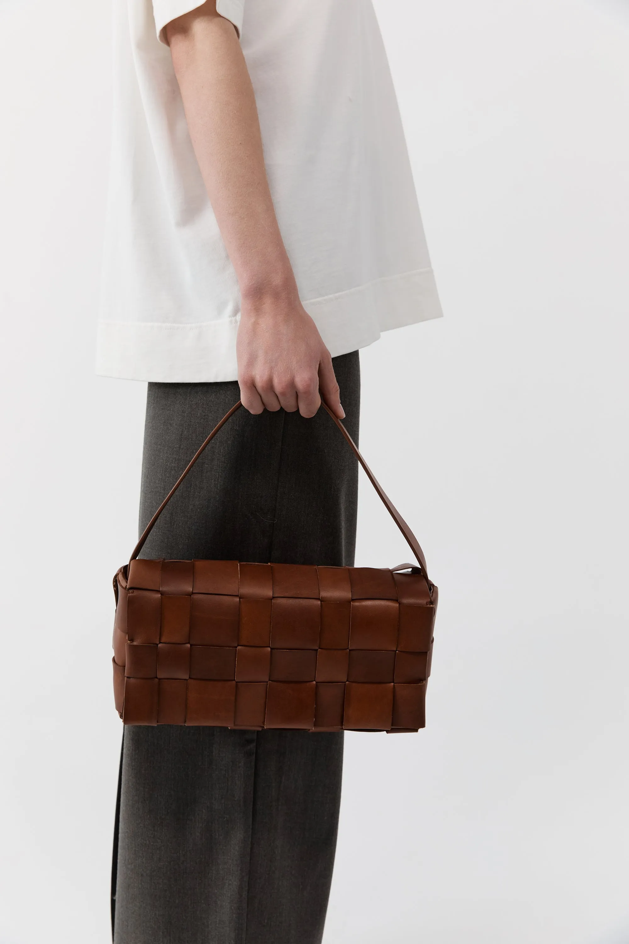 Woven Envelope Slim Tote - Chestnut sold by St. Agni product image thumbnail 2