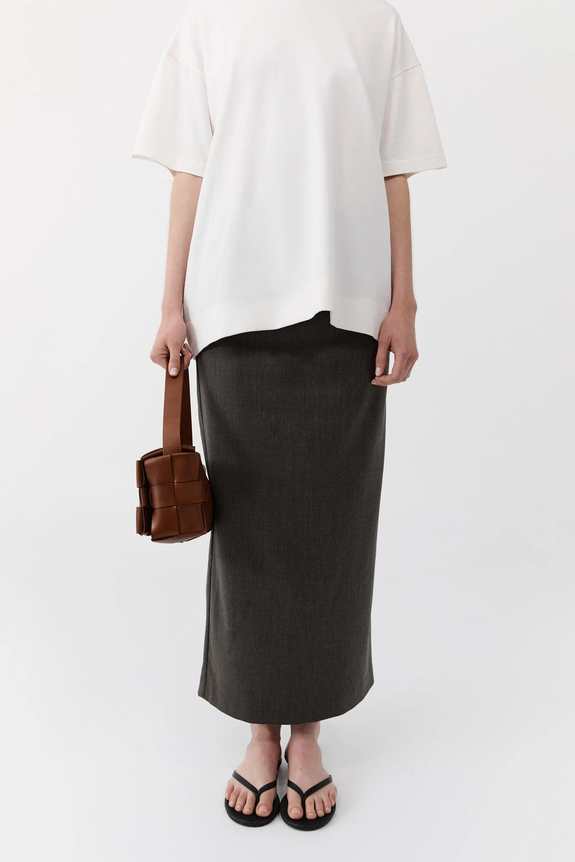 Woven Envelope Slim Tote - Chestnut sold by St. Agni product image thumbnail 3