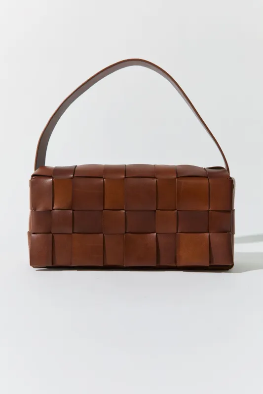 Woven Envelope Slim Tote - Chestnut made by St. Agni