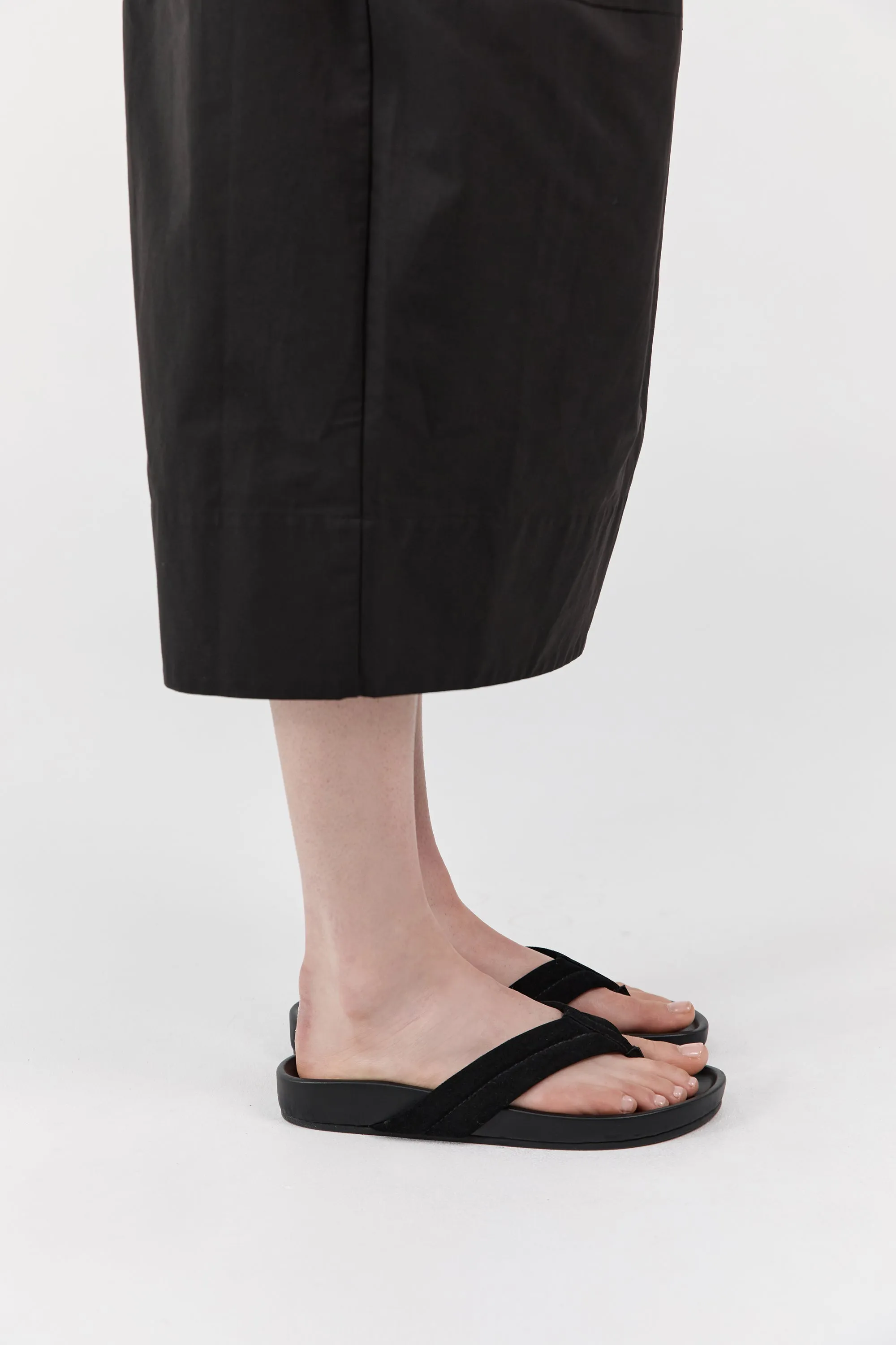 Suede Stitch Detail Thong Slide - Black sold by St. Agni product image thumbnail 5