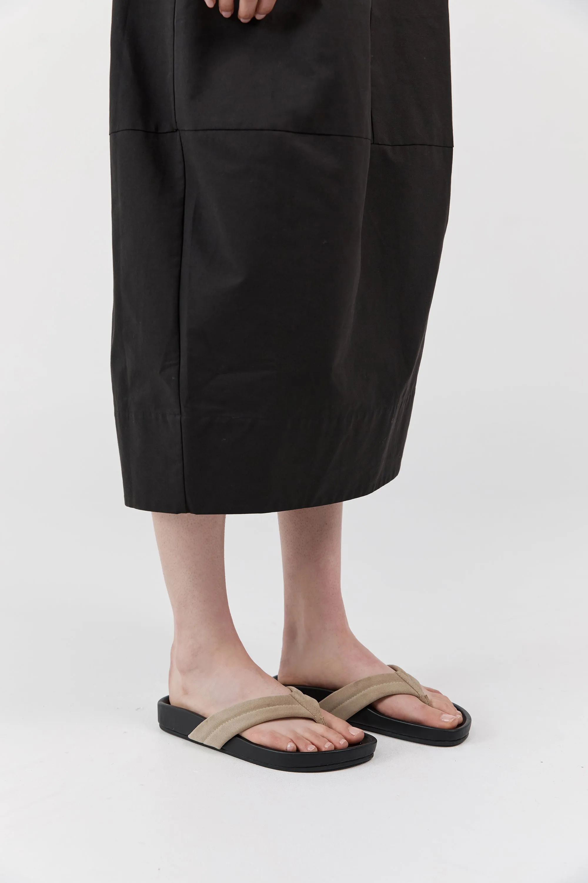 Suede Stitch Detail Thong Slide - Rock sold by St. Agni product image thumbnail 5