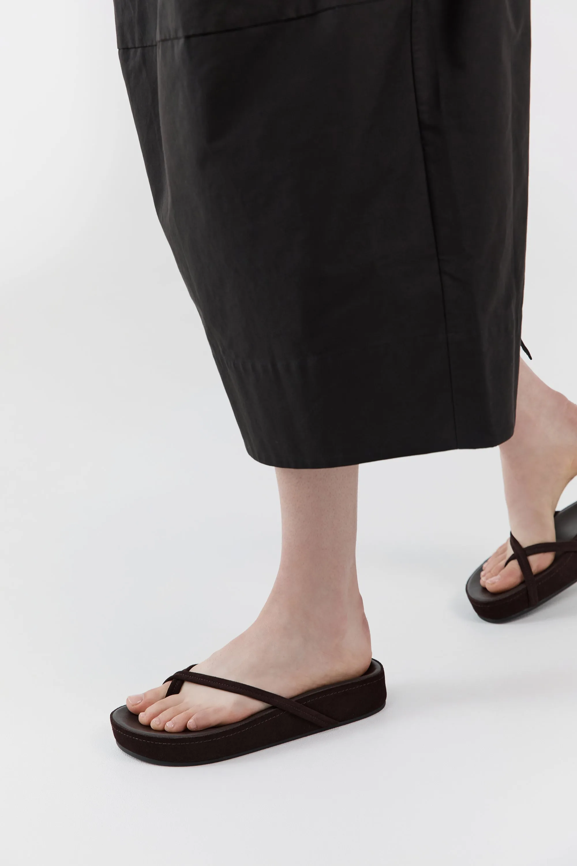 Suede Cross Strap Flatform - Coffee sold by St. Agni product image thumbnail 2
