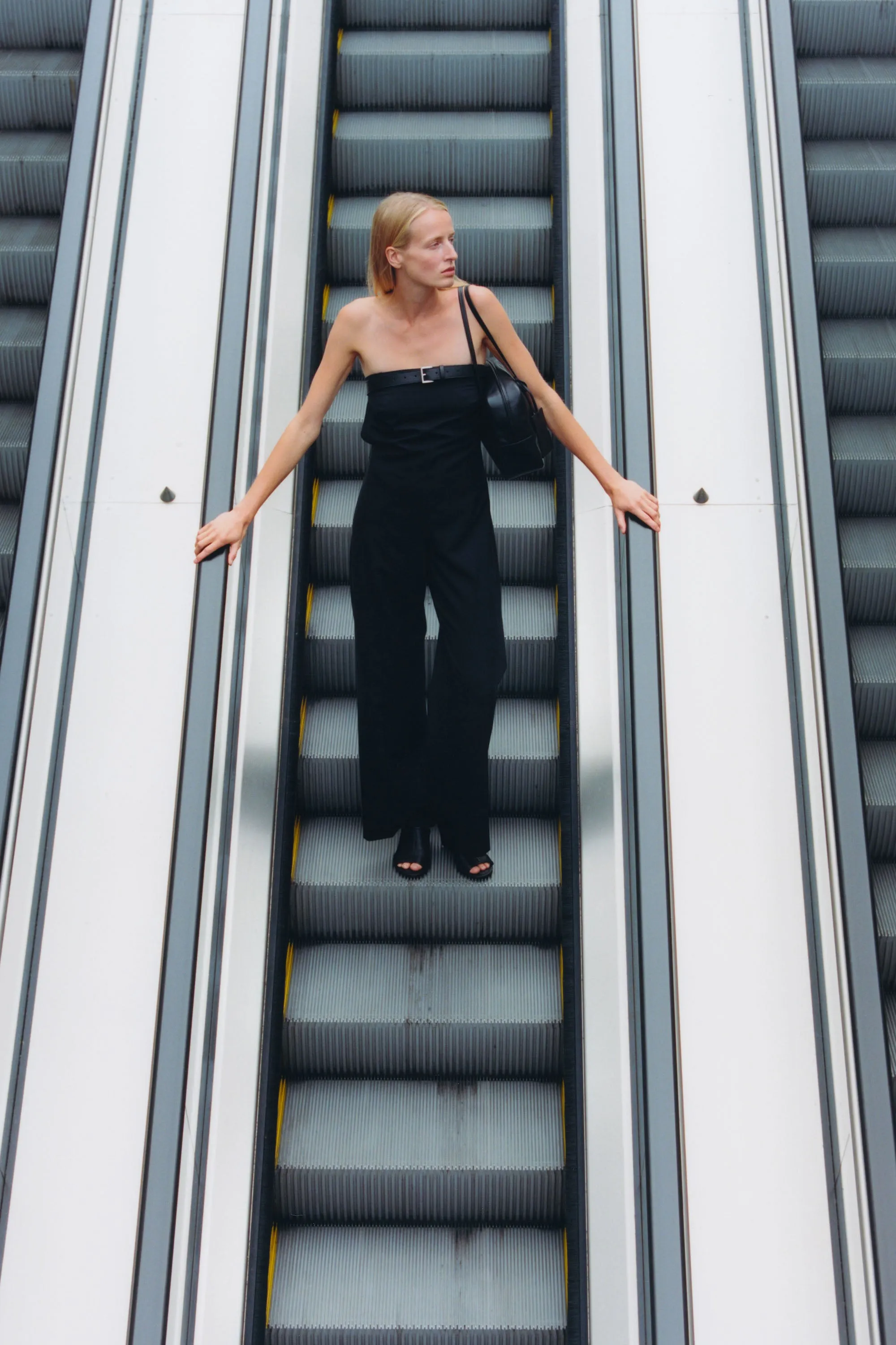 Wool Pinstripe Deconstructed Jumpsuit - Fine Pinstripe sold by St. Agni product image thumbnail 4