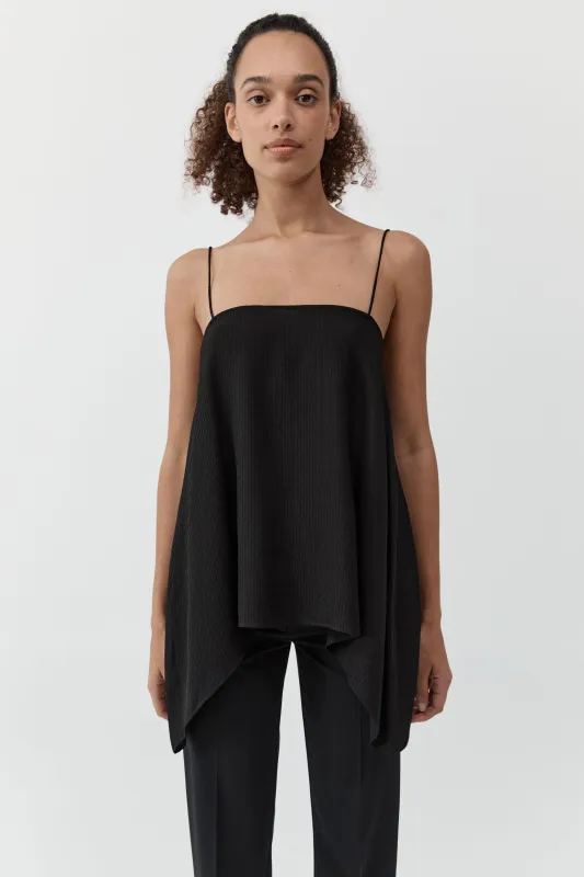 Textured Weave Cami - Black made by St. Agni