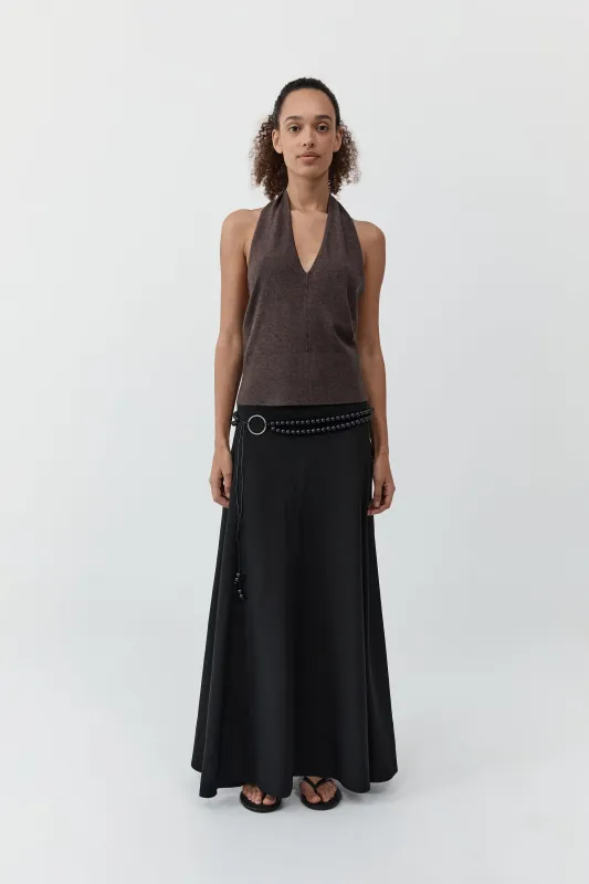 Fluid Circle Hem Skirt - Black made by St. Agni
