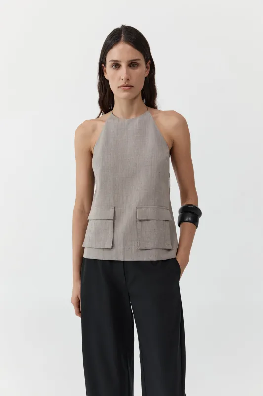 Utility Backless Top - Pebble Melange made by St. Agni