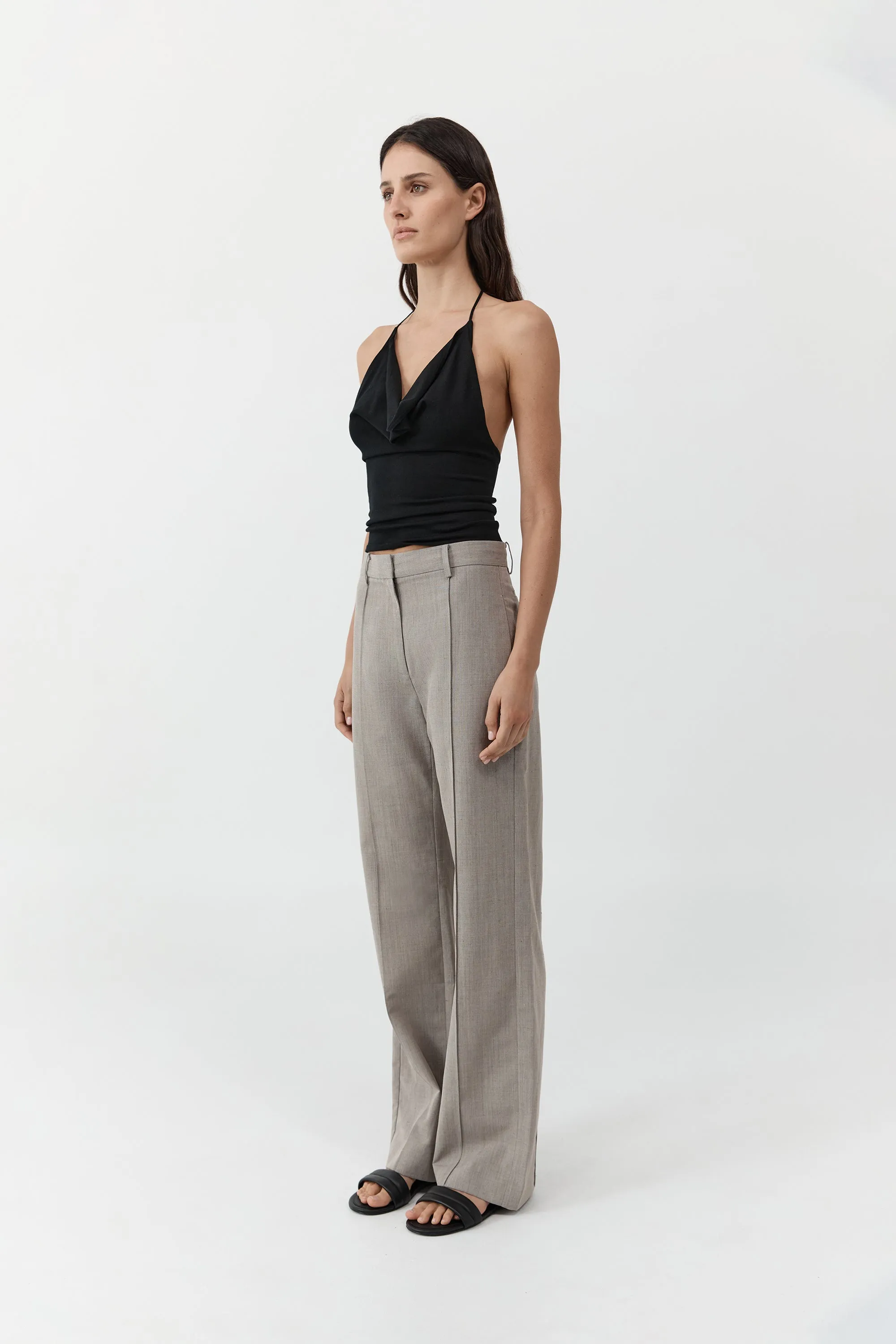 Classic Pintuck Pants - Pebble Melange sold by St. Agni product image thumbnail 5