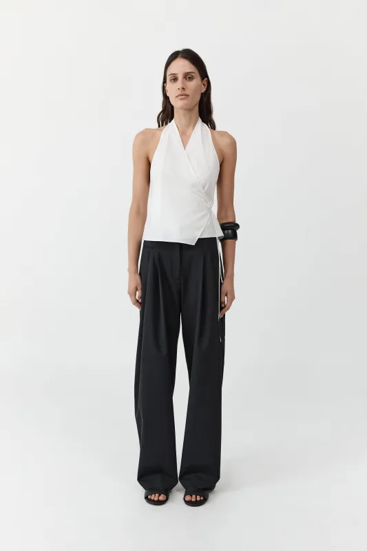 Oxford Wrap Top - White made by St. Agni