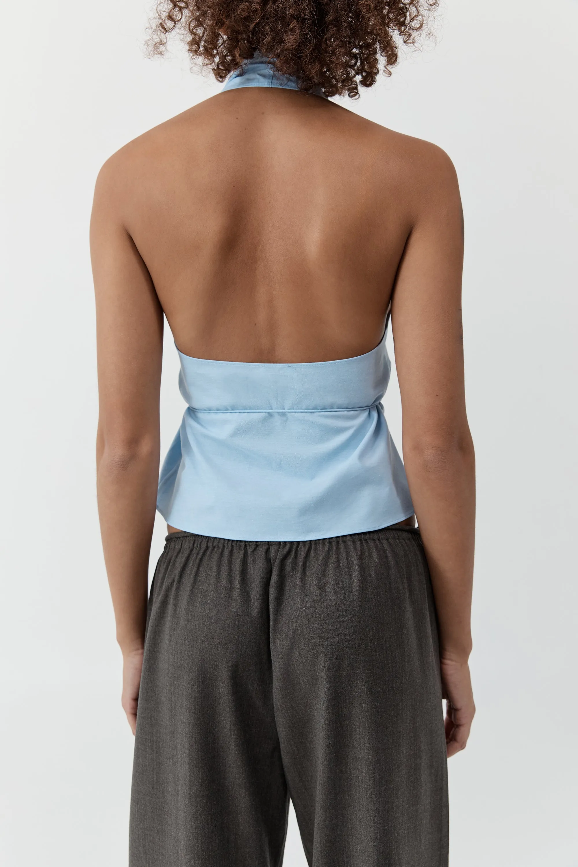 Oxford Wrap Top - Ciel Blue sold by St. Agni product image thumbnail 4