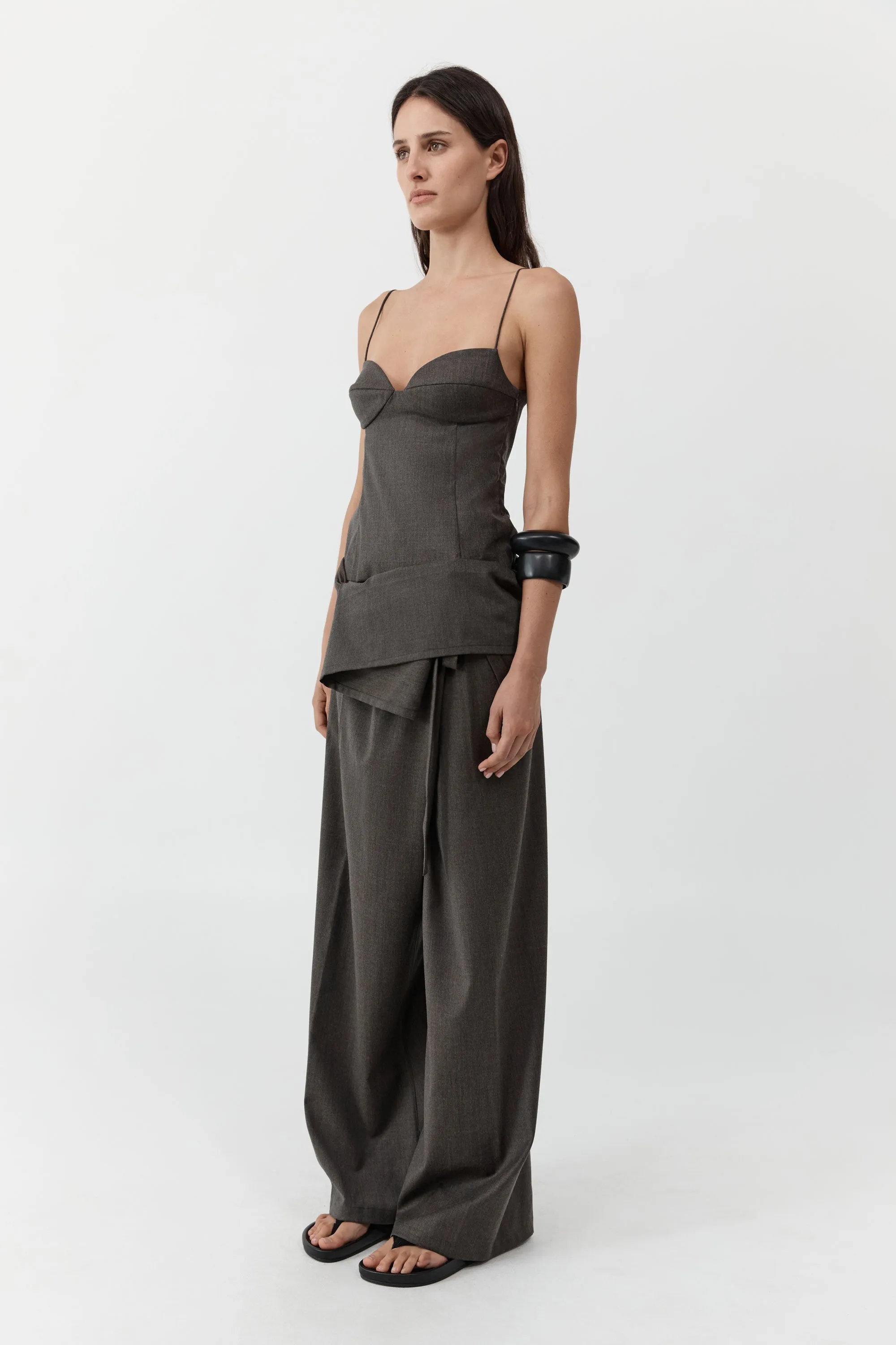 Wool Tailored Fisherman Pants - Mulch sold by St. Agni product image thumbnail 4