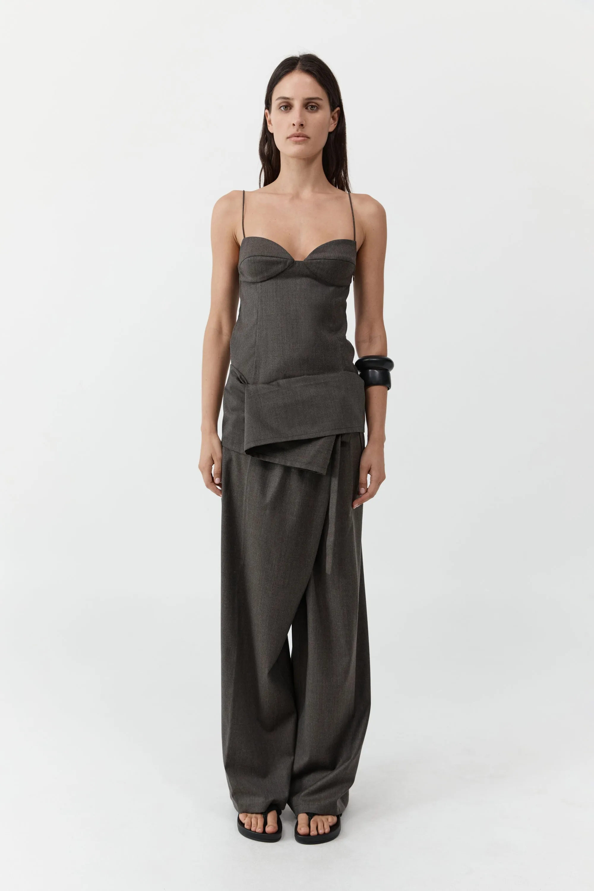 Wool Tailored Fisherman Pants - Mulch sold by St. Agni