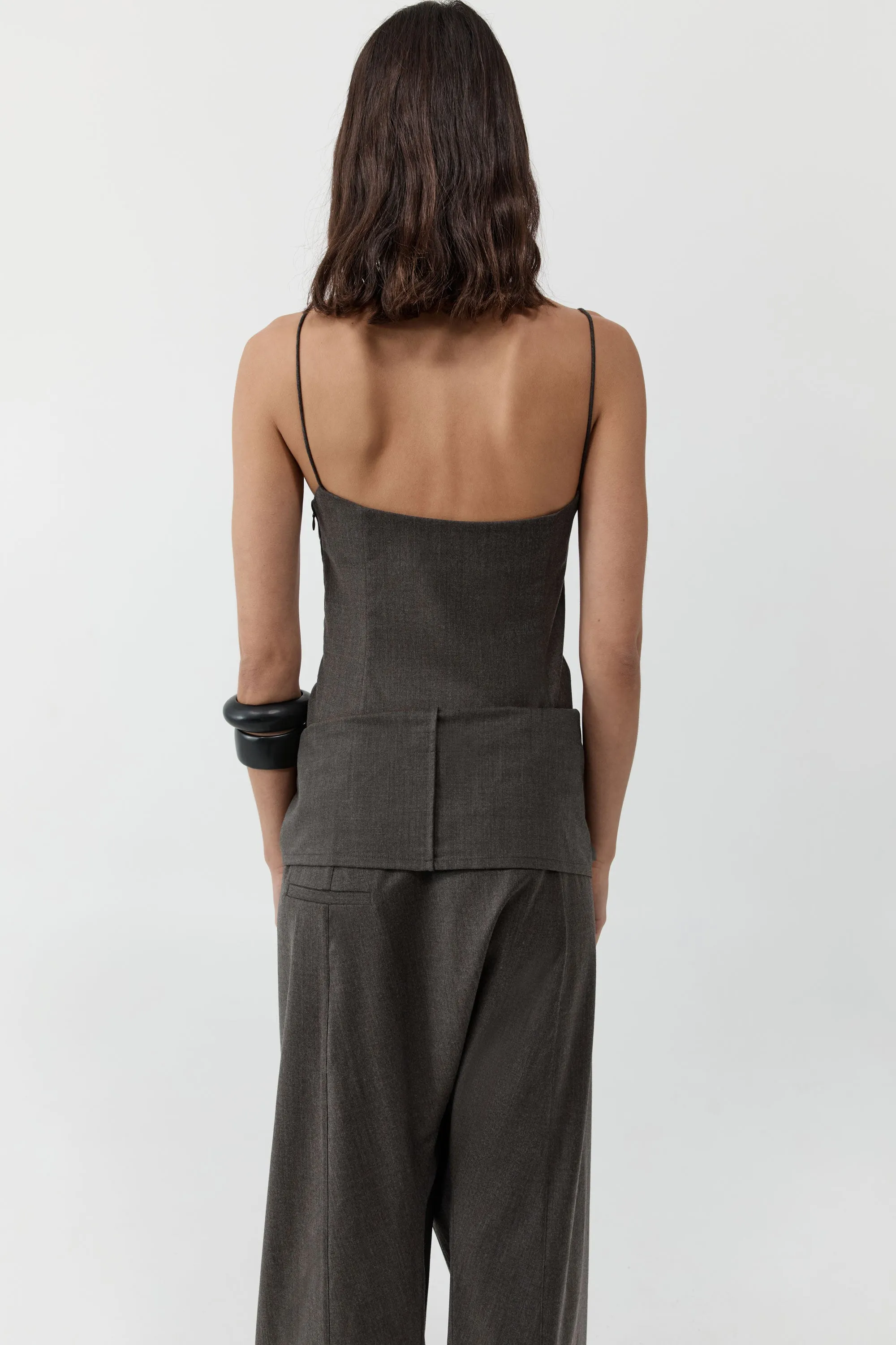Wool Tailored Fisherman Pants - Mulch sold by St. Agni product image thumbnail 5