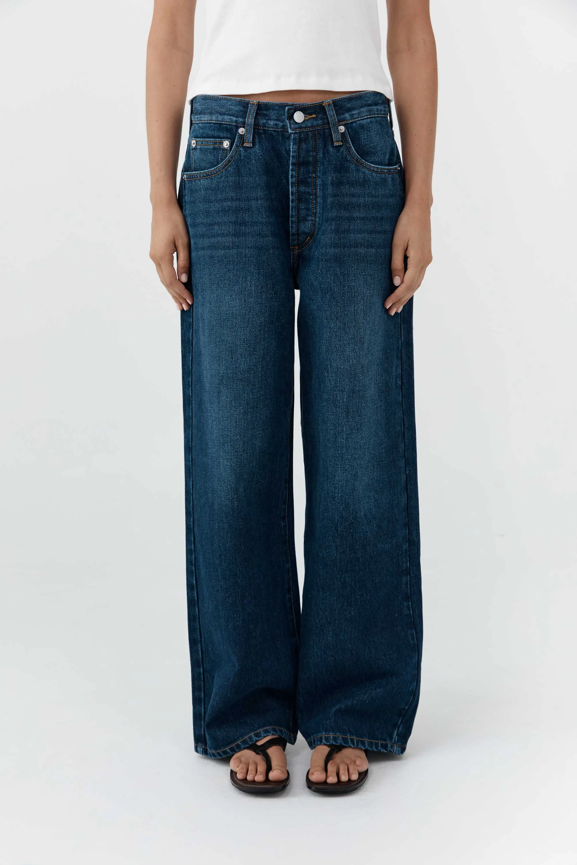 Classic Mid Rise Jeans - Dark Indigo sold by St. Agni product image thumbnail 2