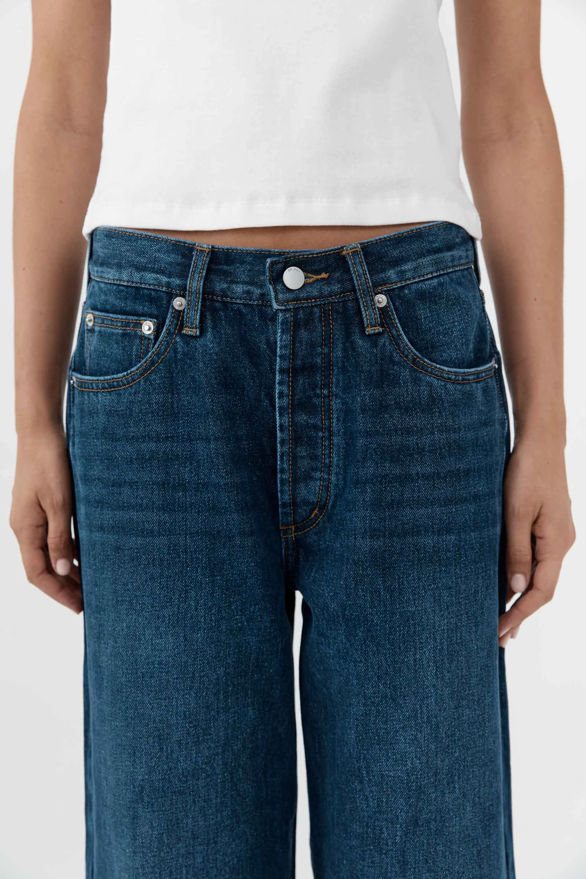Classic Mid Rise Jeans - Dark Indigo sold by St. Agni product image thumbnail 4
